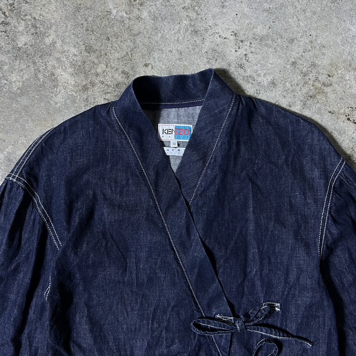 Kenzo Kenzo - SS/18 - Indigo Denim Wrap Kimono Jacket Size XS / US 0-2 / IT 36-38 - 4 Thumbnail