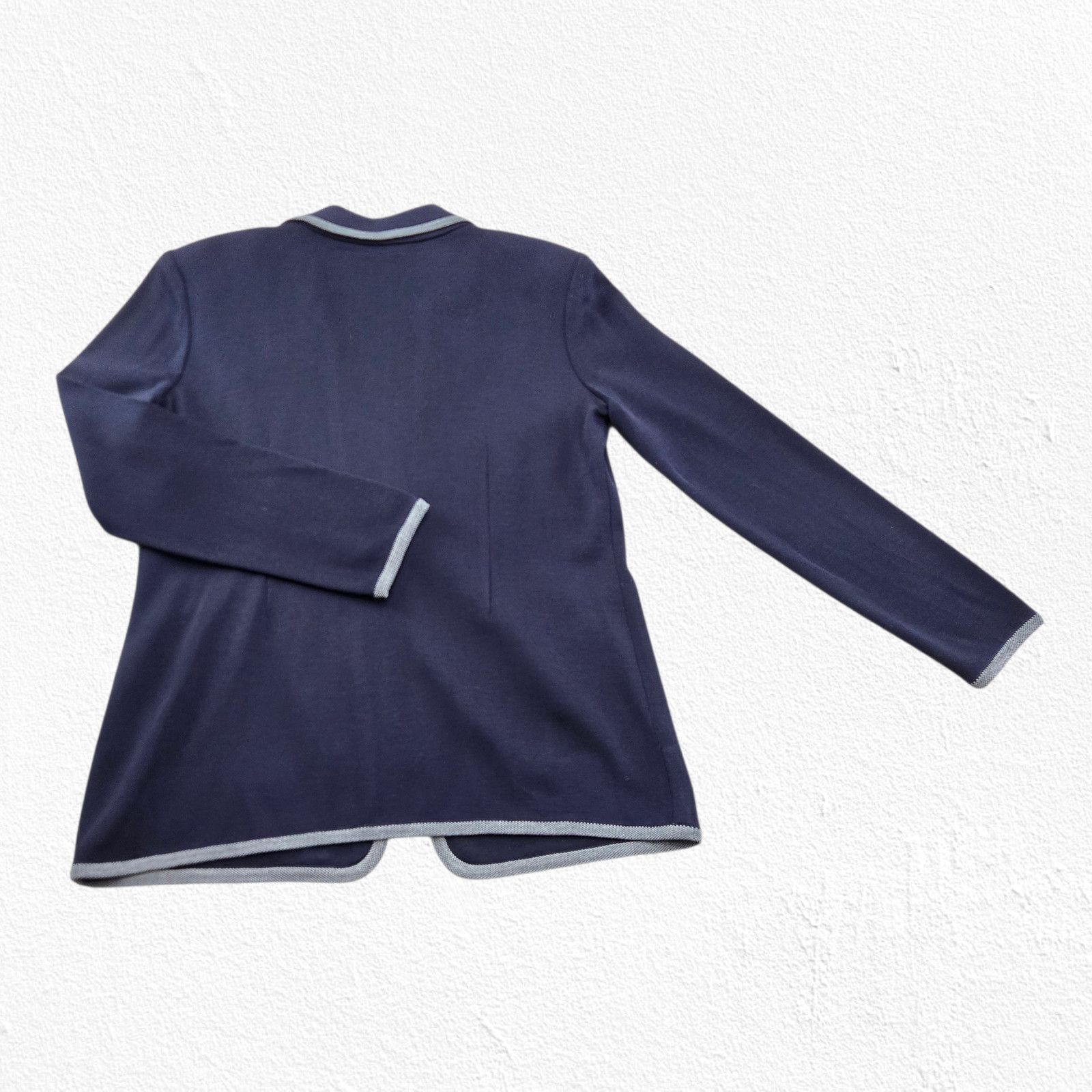 Other Misook Navy Contrast Trim Knit Jacket Gold Button Size Small Size S / US 4 / IT 40 - 8 Thumbnail