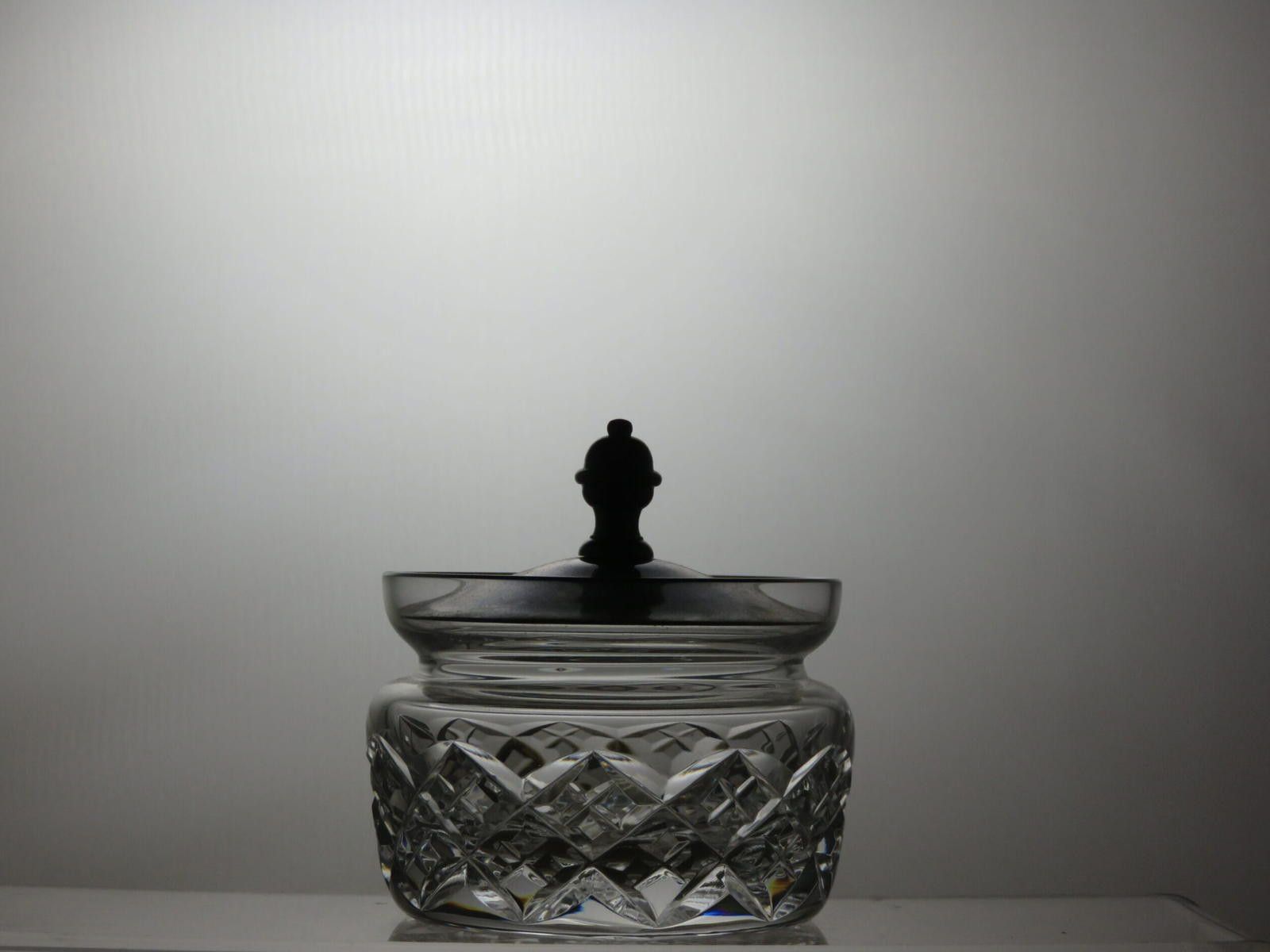 Starter Stuart Crystal Cut Glass Storage Trinket Box Silver Lid Size ONE SIZE - 2 Thumbnail