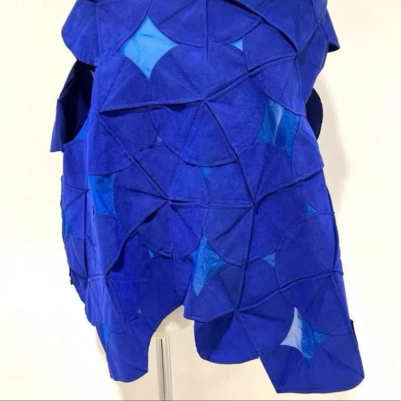 Comme des Garcons Comme Des Garcons Blue Circular Patchwork Asymmetric Vest Size S / US 4 / IT 40 - 6 Thumbnail