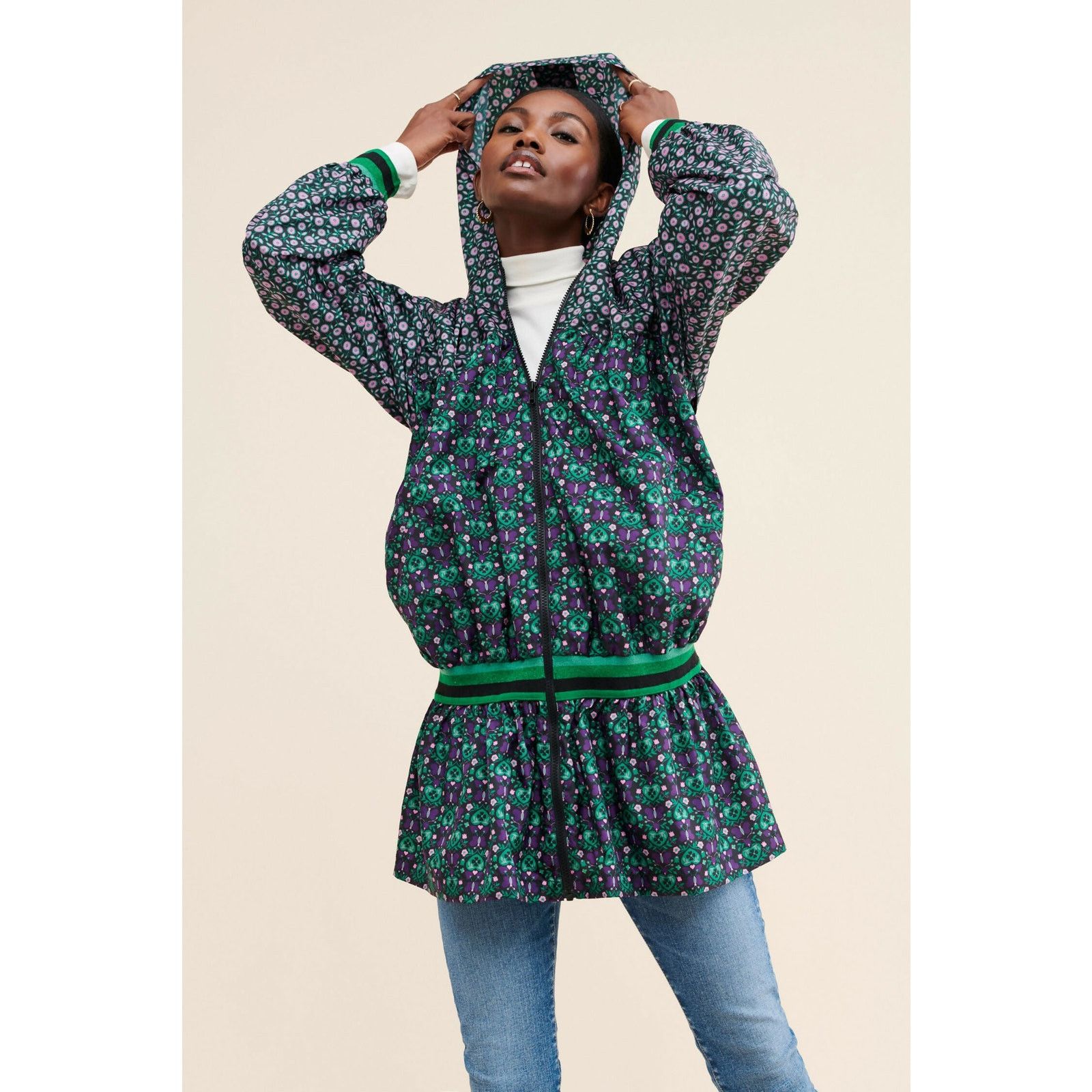 Anna Sui Anna Sui Pocket Full of Posies Floral Hooded Windbreaker M Size M / US 6-8 / IT 42-44 - 1 Thumbnail