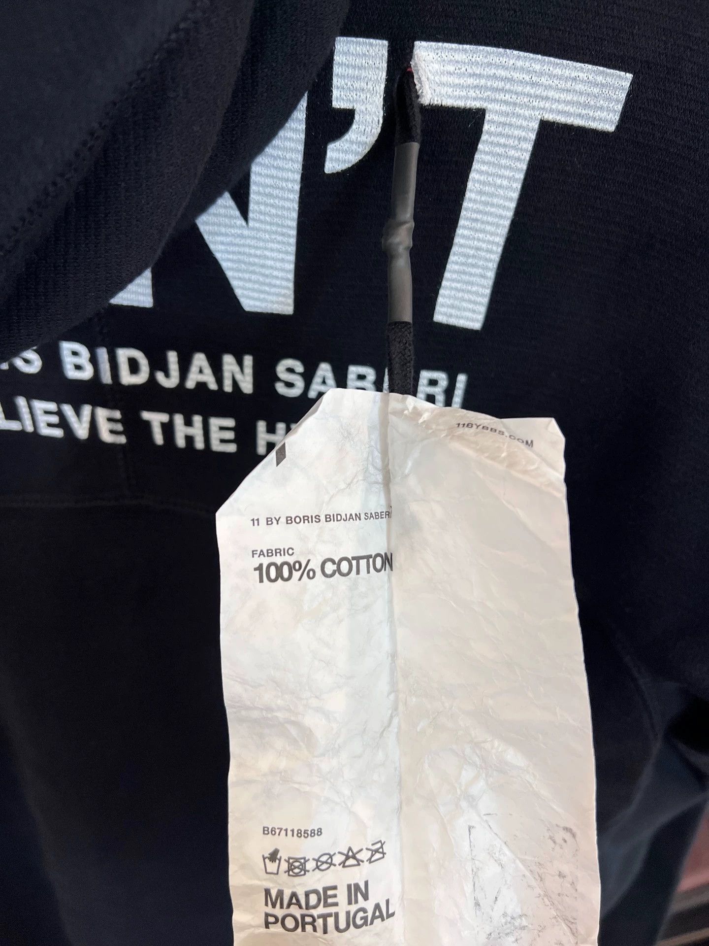 Boris Bidjan Saberi BBS 11by bbs slogan print mask hoodie XS Size US XS / EU 42 / 0 - 6 Thumbnail