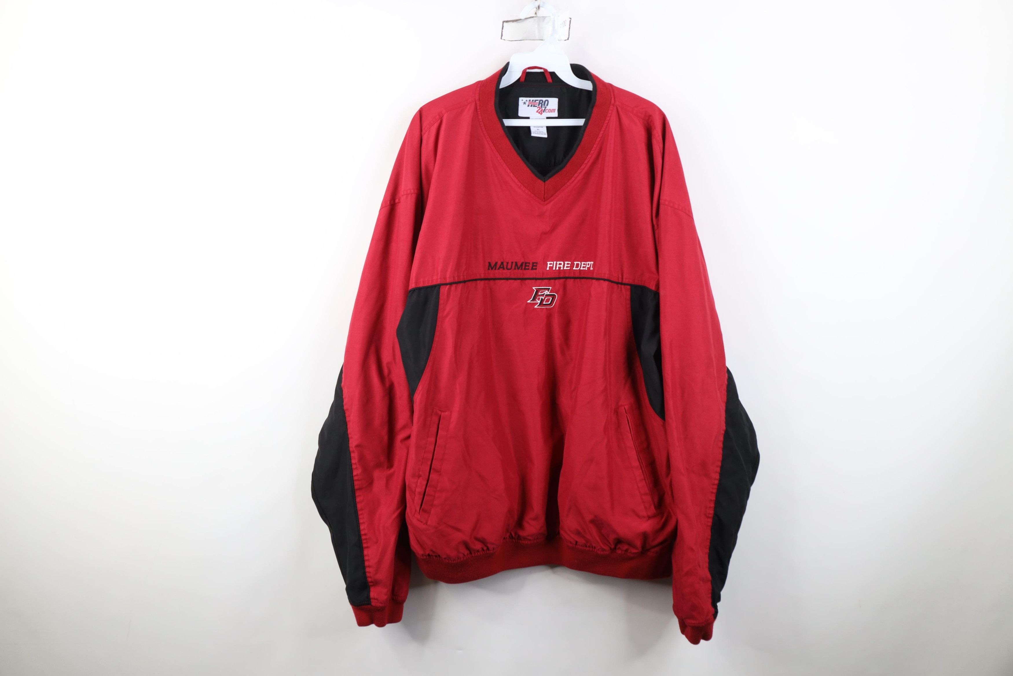Vintage Vintage Fire Department Pullover Windbreaker Jacket Red Size US XL / EU 56 / 4 - 1 Thumbnail
