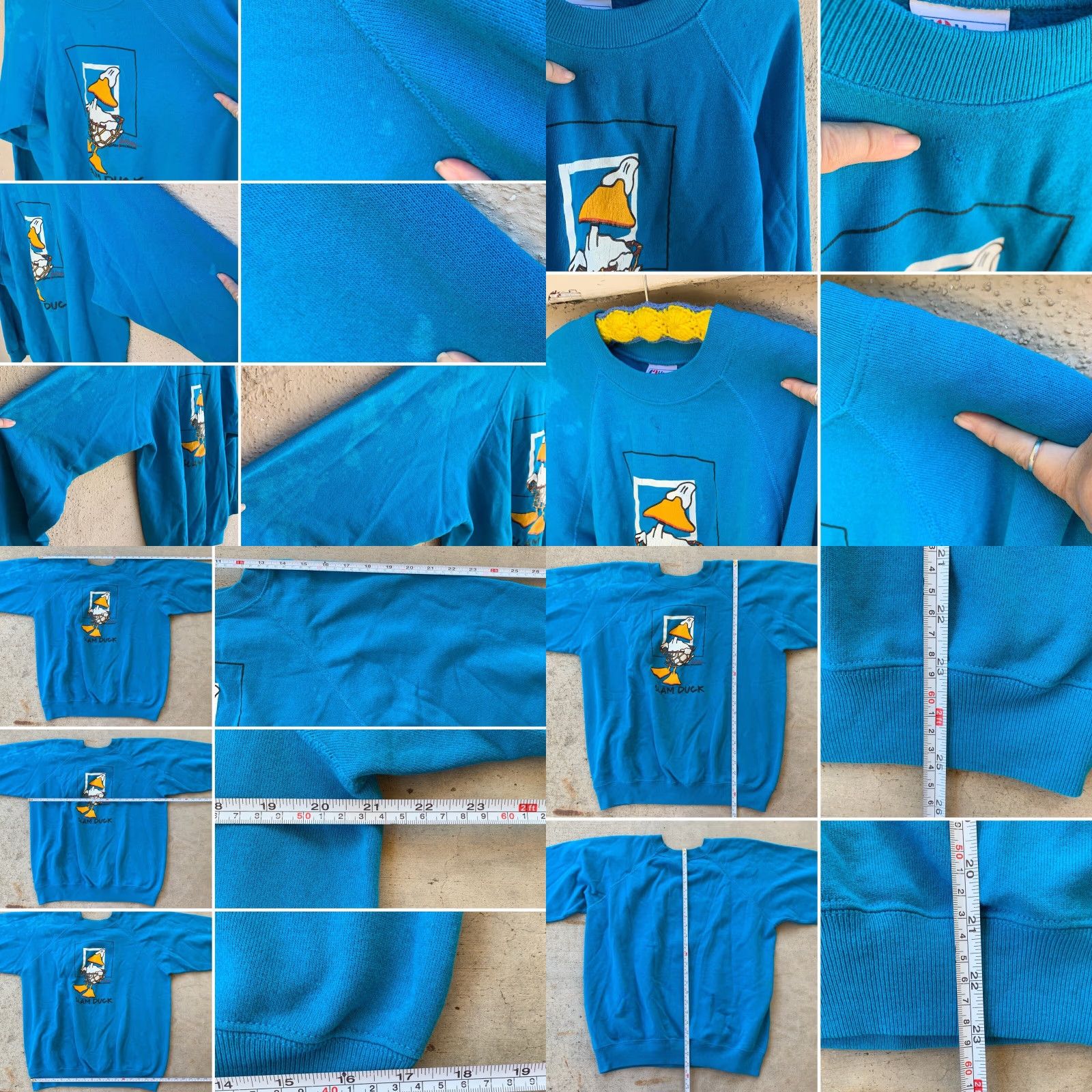 Hanes VINTAGE Hanes Sweatshirt Shirt Men L Blue 80s 1980s Basketball Slam Duck John Baron graphic print Size US L / EU 52-54 / 3 - 8 Thumbnail