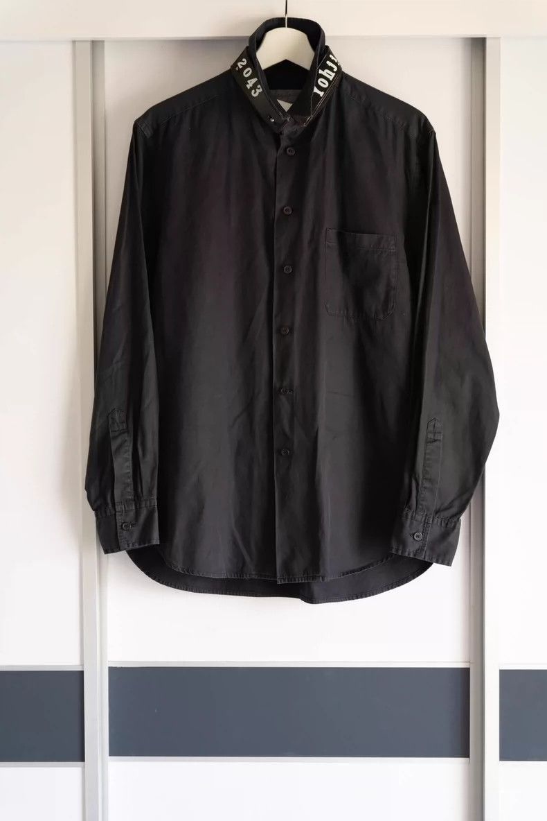 Yohji Yamamoto Yohji Yamamoto Yohji Yamamoto Black Collar Shirt Size US M / EU 48-50 / 2 - 1 Thumbnail