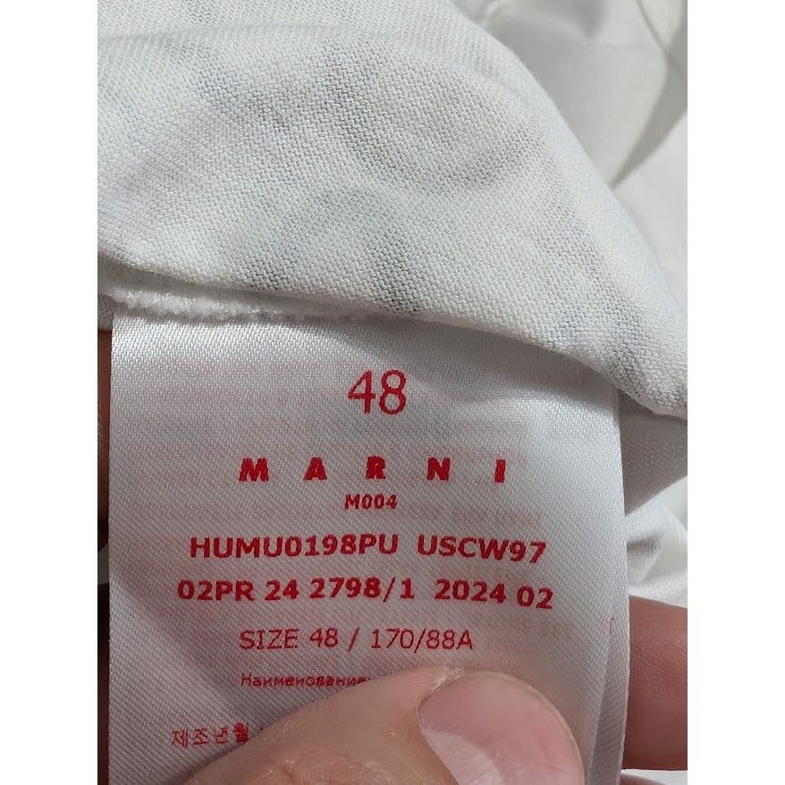 Marni o1rshd1 Scribbled Marni Organic Jersey T-Shirt in Lily White Size US M / EU 48-50 / 2 - 13 Thumbnail