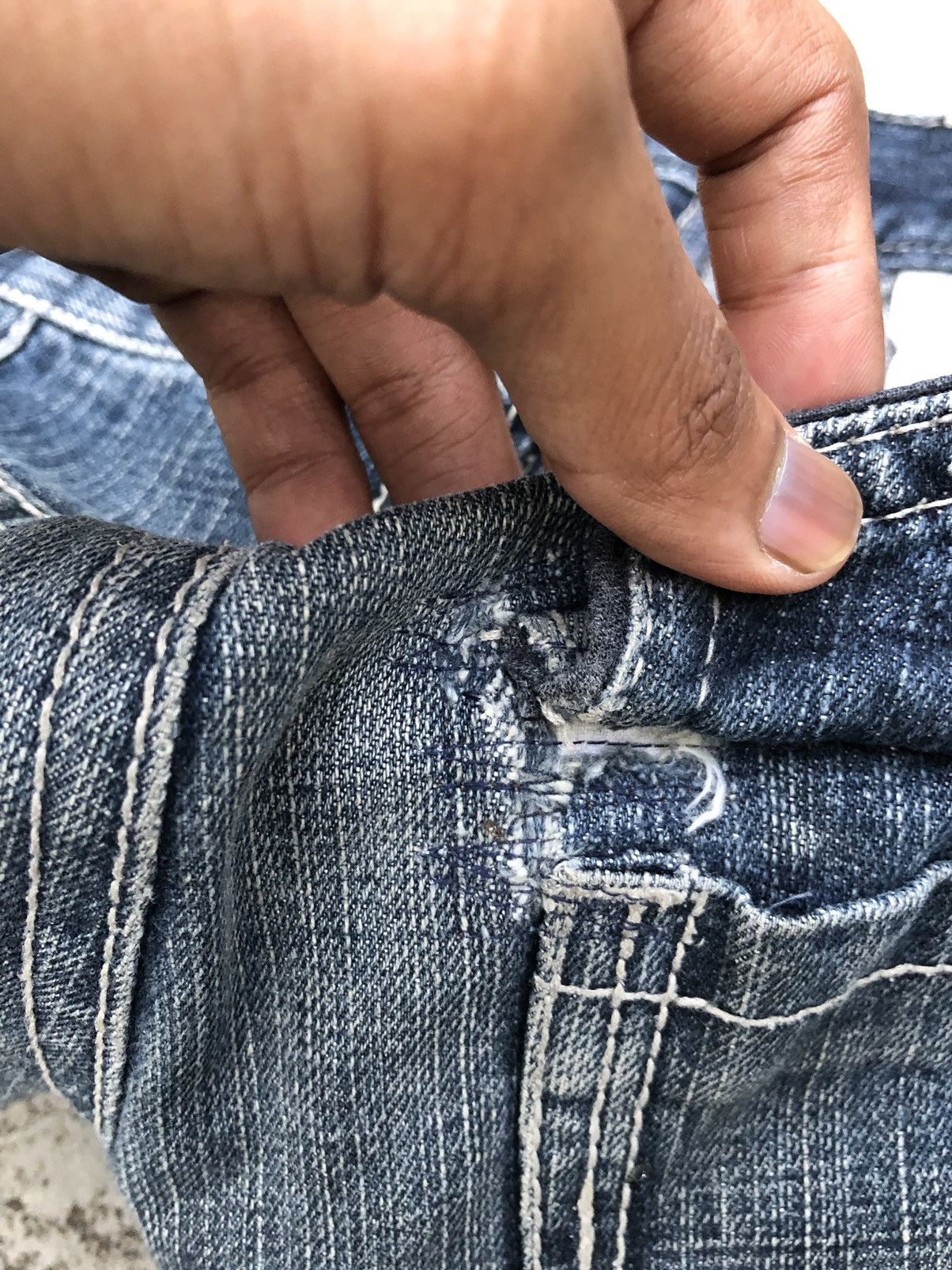 Japanese Brand BATSU STUDIO PAINTED DENIM Size US 28 / EU 44 - 7 Thumbnail