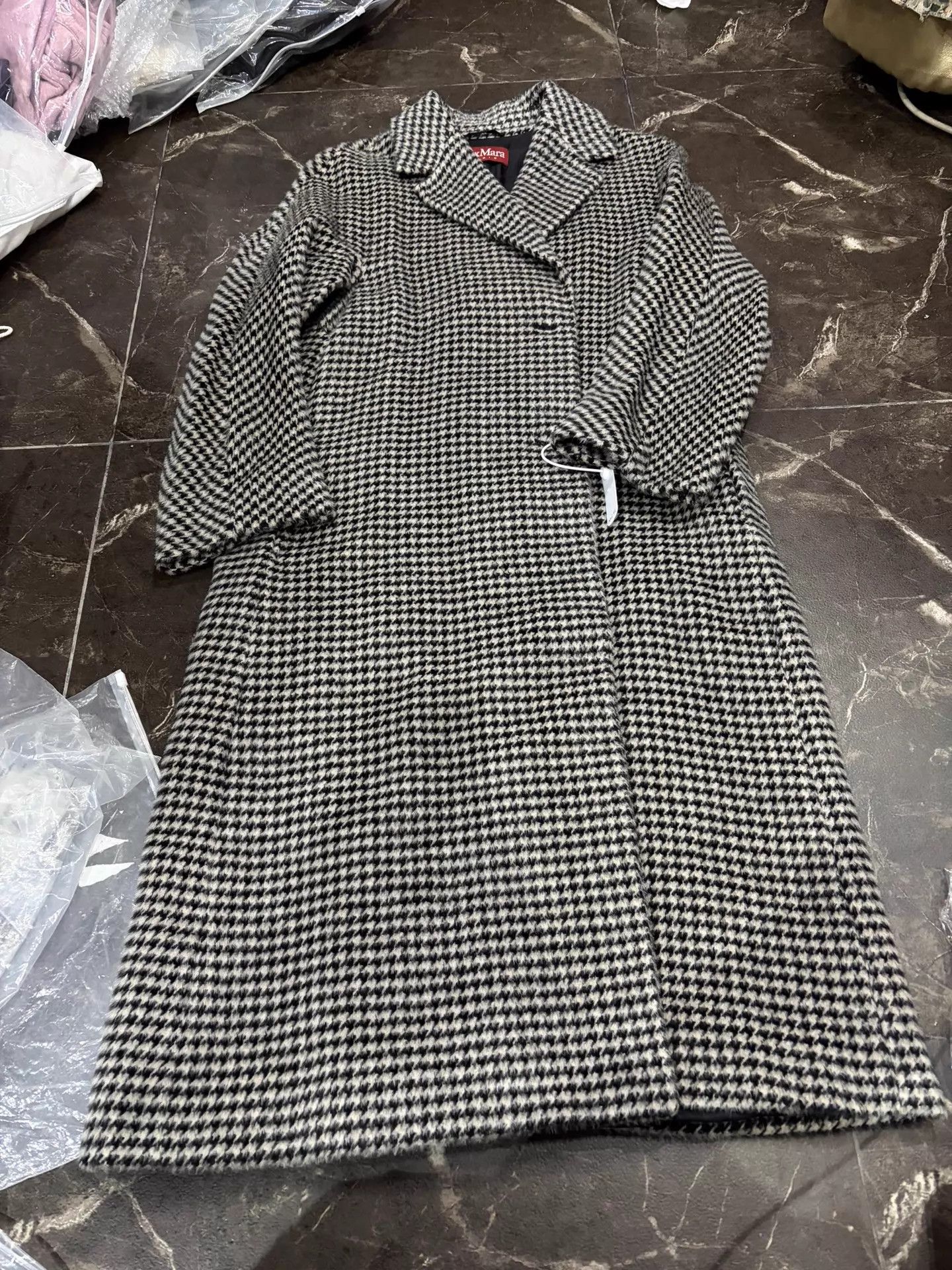 Max Mara MaxMara Studio Houndstooth Alpaca Coat 38 Bust107 L113 Size M / US 6-8 / IT 42-44 - 1 Thumbnail