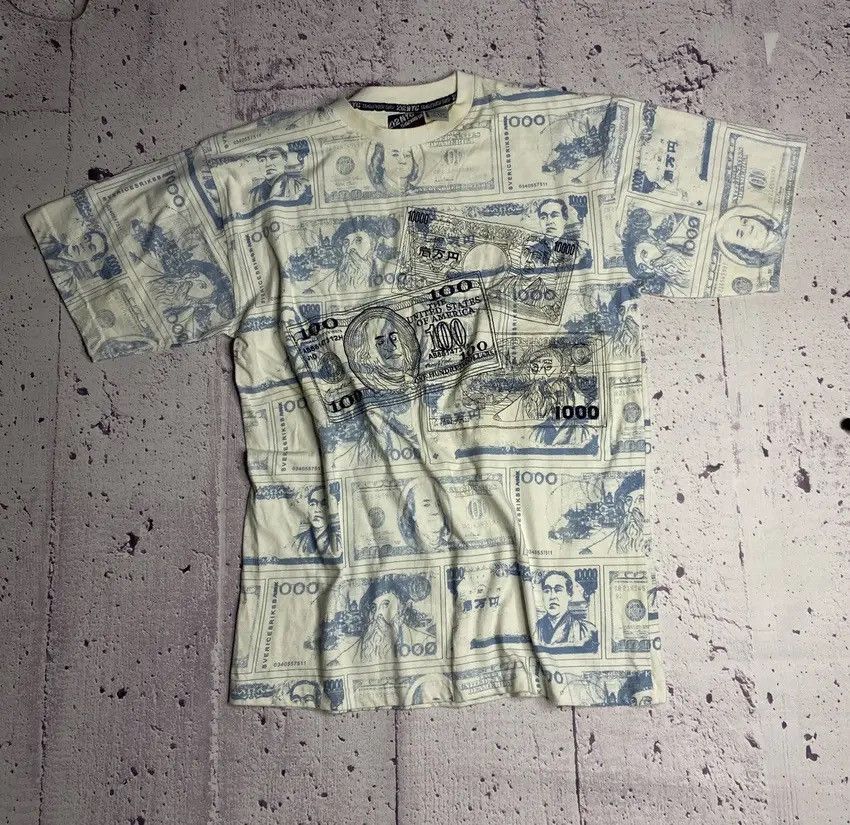Vintage 💸Men’s Vintage T-Shirt Over Print Dollars 212 NYC Tee💸 Size US L / EU 52-54 / 3 - 1 Thumbnail