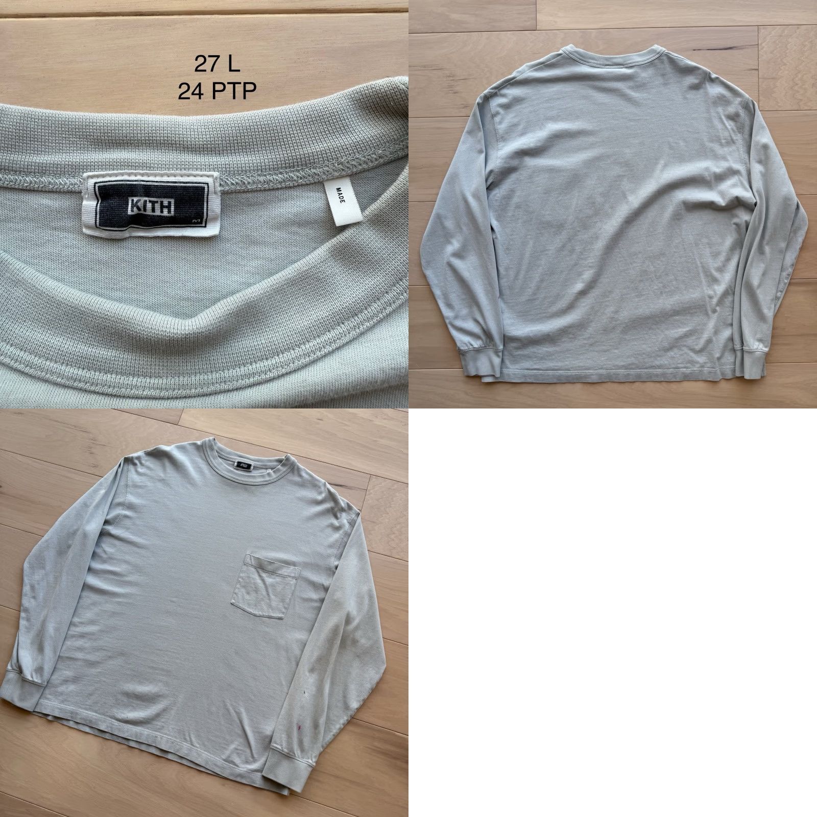 Kith Kith Shirt Long Sleeve Medium Light Gray Cotton M Men Crew Neck Logo Streetwear 90s USA American California New York Shirt Size US M / EU 48-50 / 2 - 8 Thumbnail
