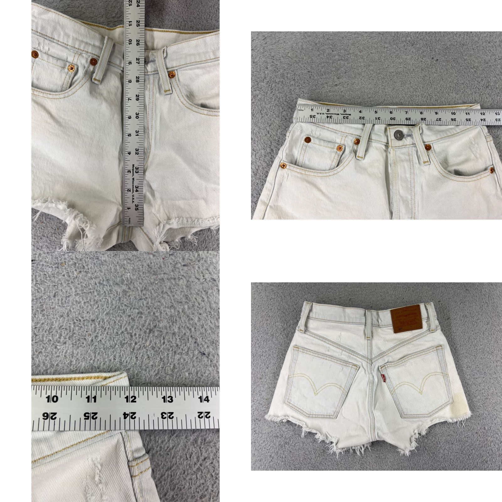 Levi's Levi's Shorts Womens White Denim Cut-Off 24x2 Button Fly 501 Jean Style Casual Beach Womens Size 42" / US 20 - 9 Thumbnail