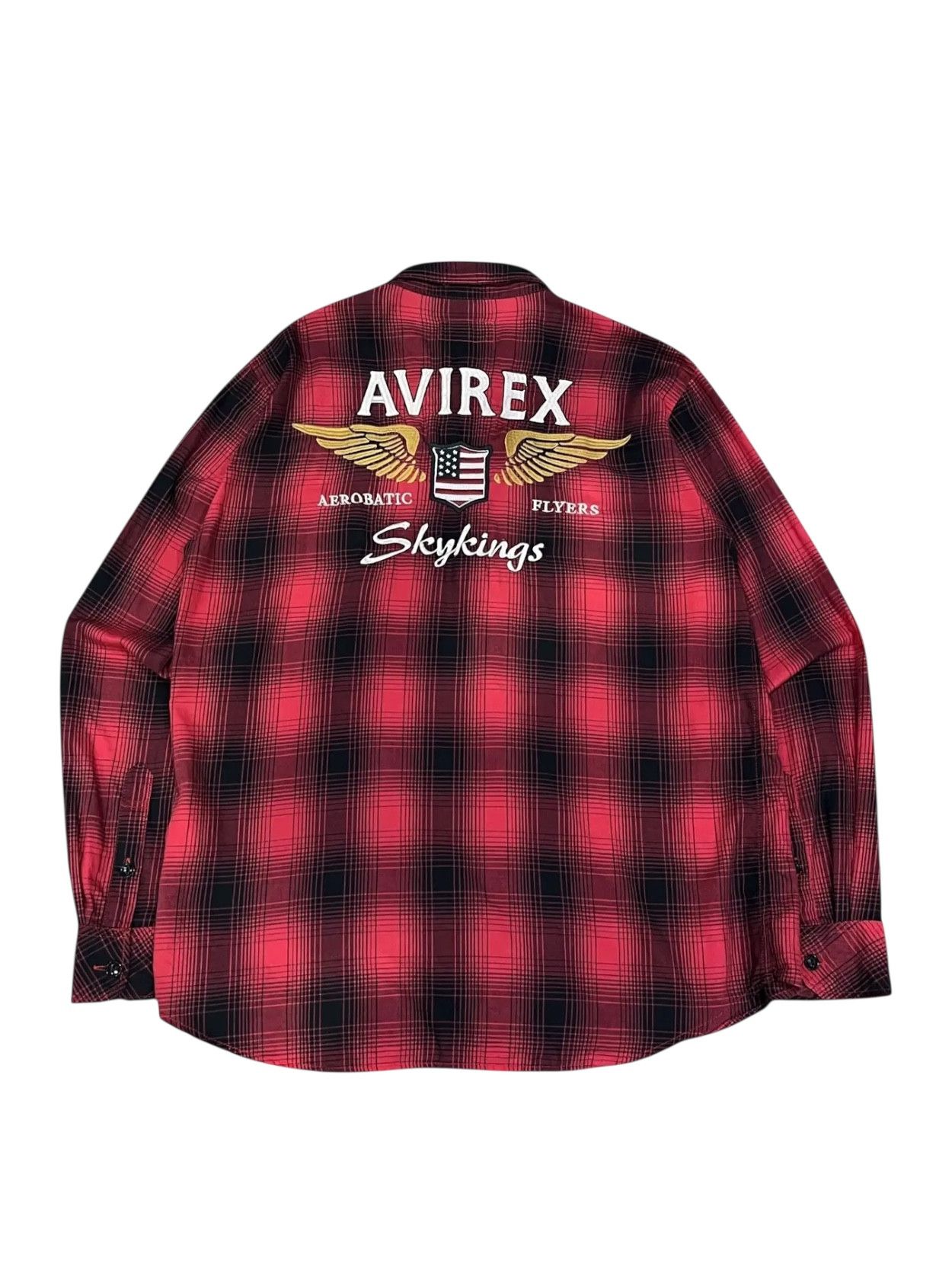 Avirex AVIREX SKYKINGS Big Embroidery Shadow Plaid Thin Cotton Size US M / EU 48-50 / 2 - 2 Thumbnail