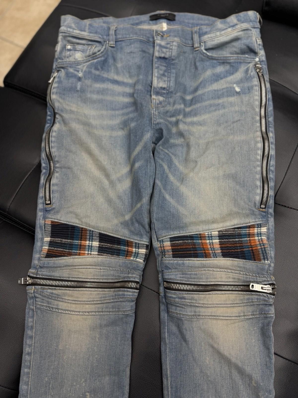 Amiri Size 38 - Amiri Blue Leg Logo Zipper Jeans Size US 38 / EU 54 - 10 Thumbnail