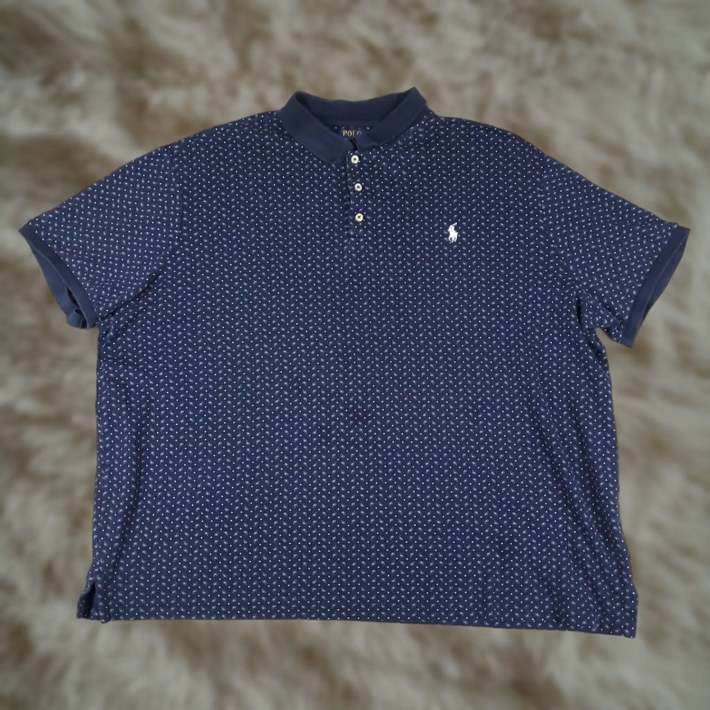 Ralph Lauren VINTAGE Ralph Lauren Polo Shirt Men 2XL Cotton Short Sleeve Blue Classic Casual All Seasons Size US XXL / EU 58 / 5 - 1 Thumbnail