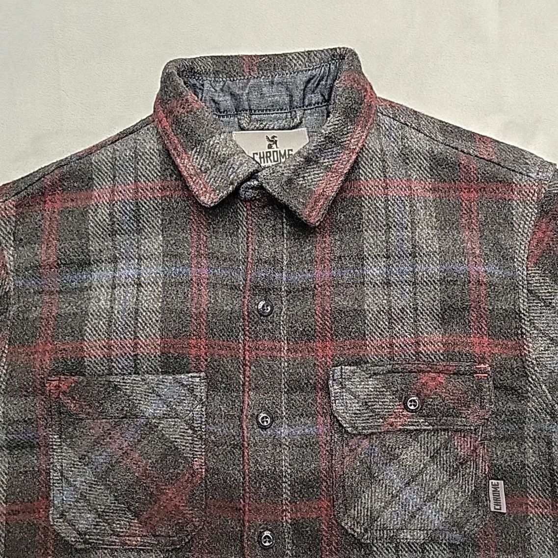 Vintage Chrome Industries Shirt Jacket Mens M Gray Plaid Wool Blend Classic Shacket Size US M / EU 48-50 / 2 - 3 Thumbnail