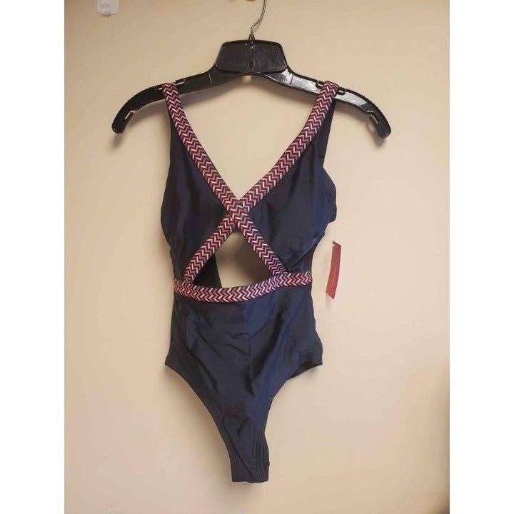 Other Women's XS Black with Multi Colored Accents One Piece Swimsu Size ONE SIZE - 1 Thumbnail