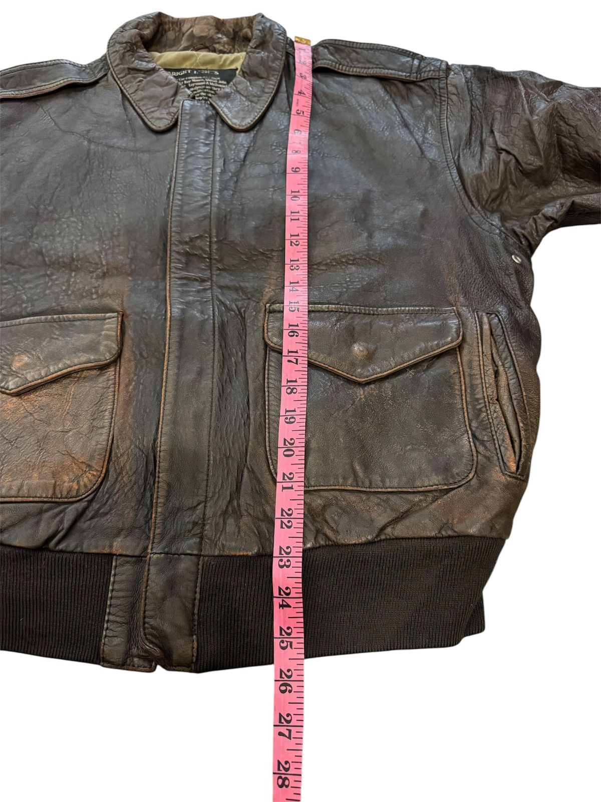 Leather VINTAGE BRIGHT LIGHTS DISTRESSED LEATHER JACKET Size US L / EU 52-54 / 3 - 19 Thumbnail