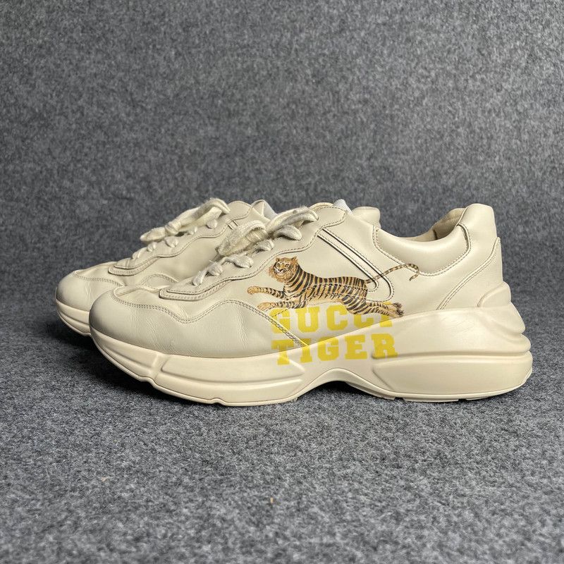 Gucci Gucci Rhyton Leather Tiger Low-Top Sneakers 0079 Size US 9.5 / EU 42-43 - 1 Thumbnail