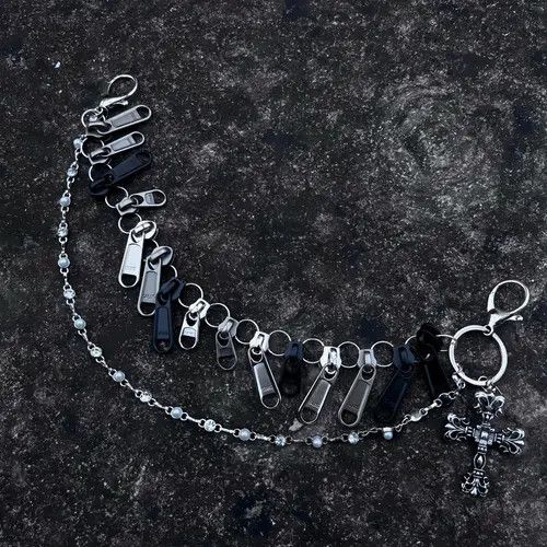 Jewelry Metal Cross Bag Chain – Pearl Pendant, Zipper Charm Size ONE SIZE - 4 Thumbnail