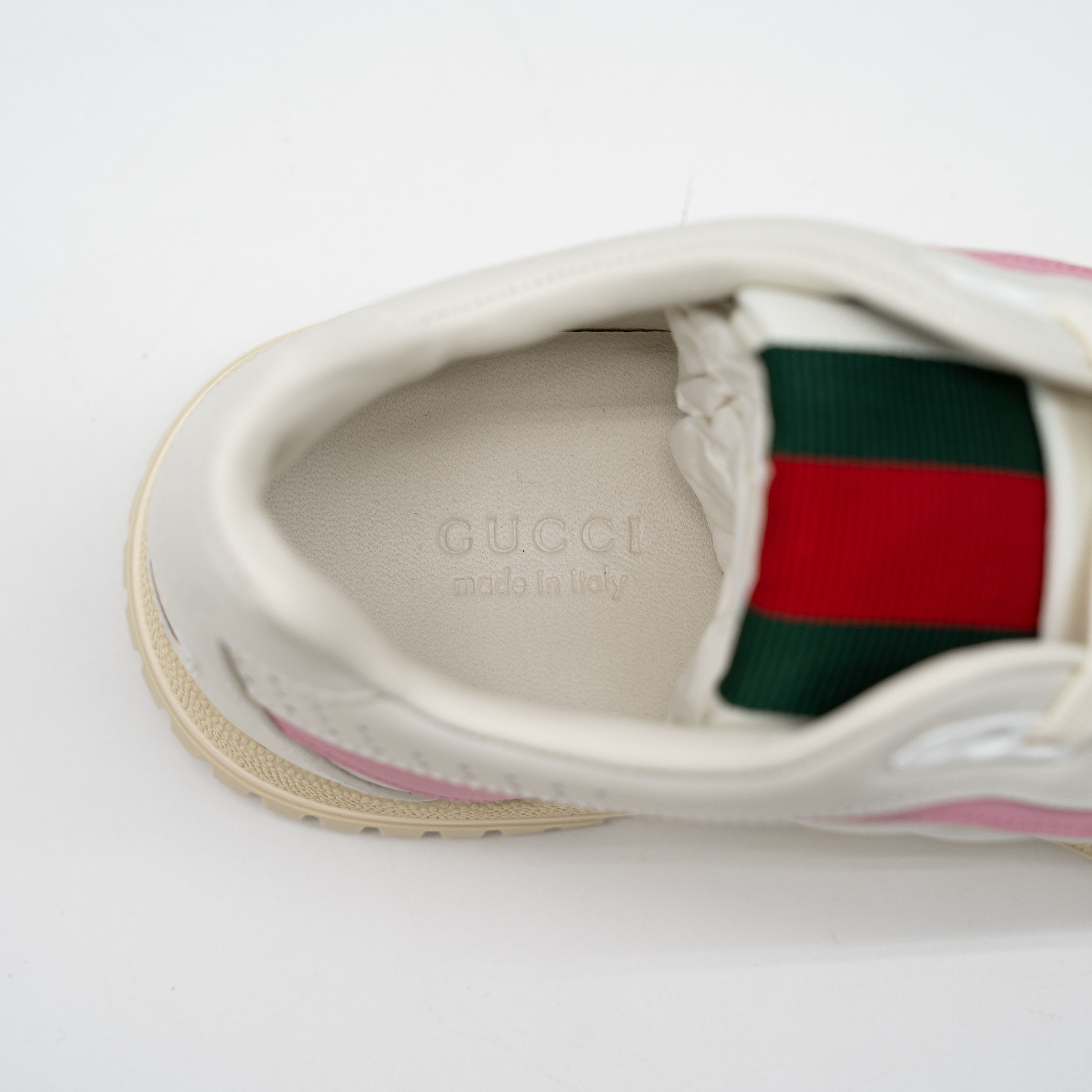 Gucci 9 US Gucci Re-Web Sneakers White Pink Leather Size US 9 / IT 39 - 10 Thumbnail