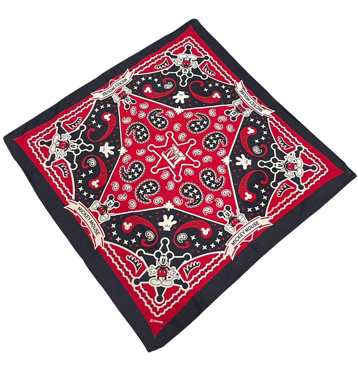 Disney RARE Vintage Disney Mickey Mouse Paisley Bandana Red Archive Size ONE SIZE - 2 Thumbnail