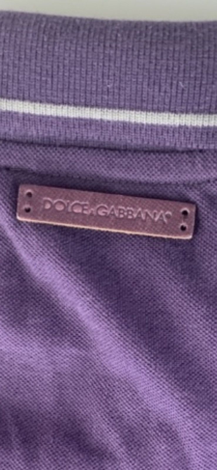 Dolce & Gabbana Dolce & Gabbana 🇮🇹 Purple Leather Logo Bar Polo Shirt 54e NWT Size US L / EU 52-54 / 3 - 3 Thumbnail