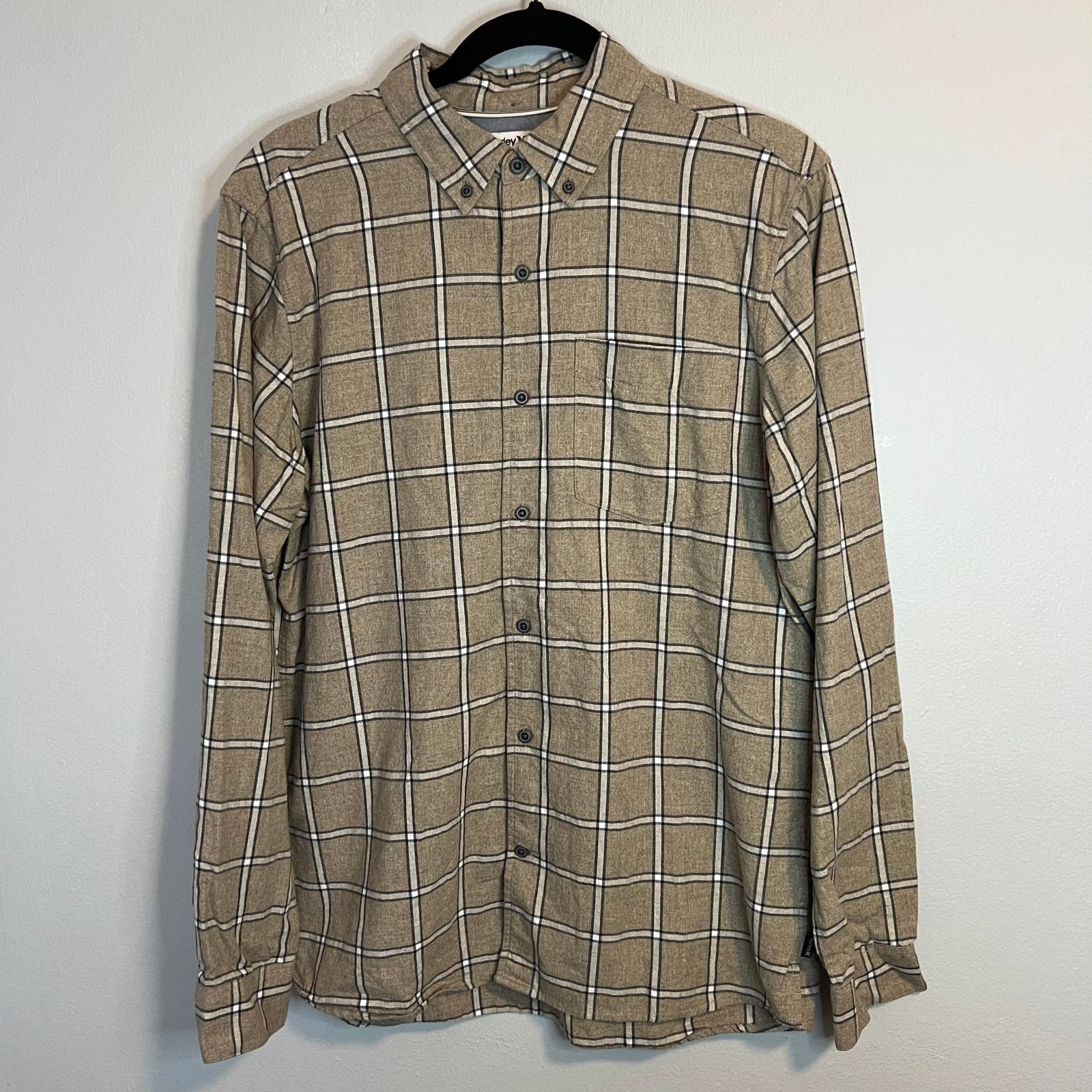 Hurley Hurley Plaid Tan Flannel Button Up Casual Shirt Mens Size M Size US M / EU 48-50 / 2 - 1 Thumbnail