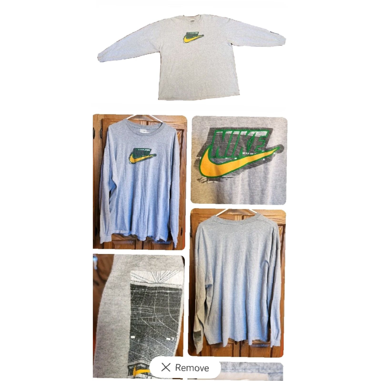 Nike VINTAGE Nike T-Shirt 2XL Long Sleeve White Crew Neck Graphic Print Swoosh Lot of 2 Mens 90s Retro American Fashion Size US XXL / EU 58 / 5 - 2 Thumbnail