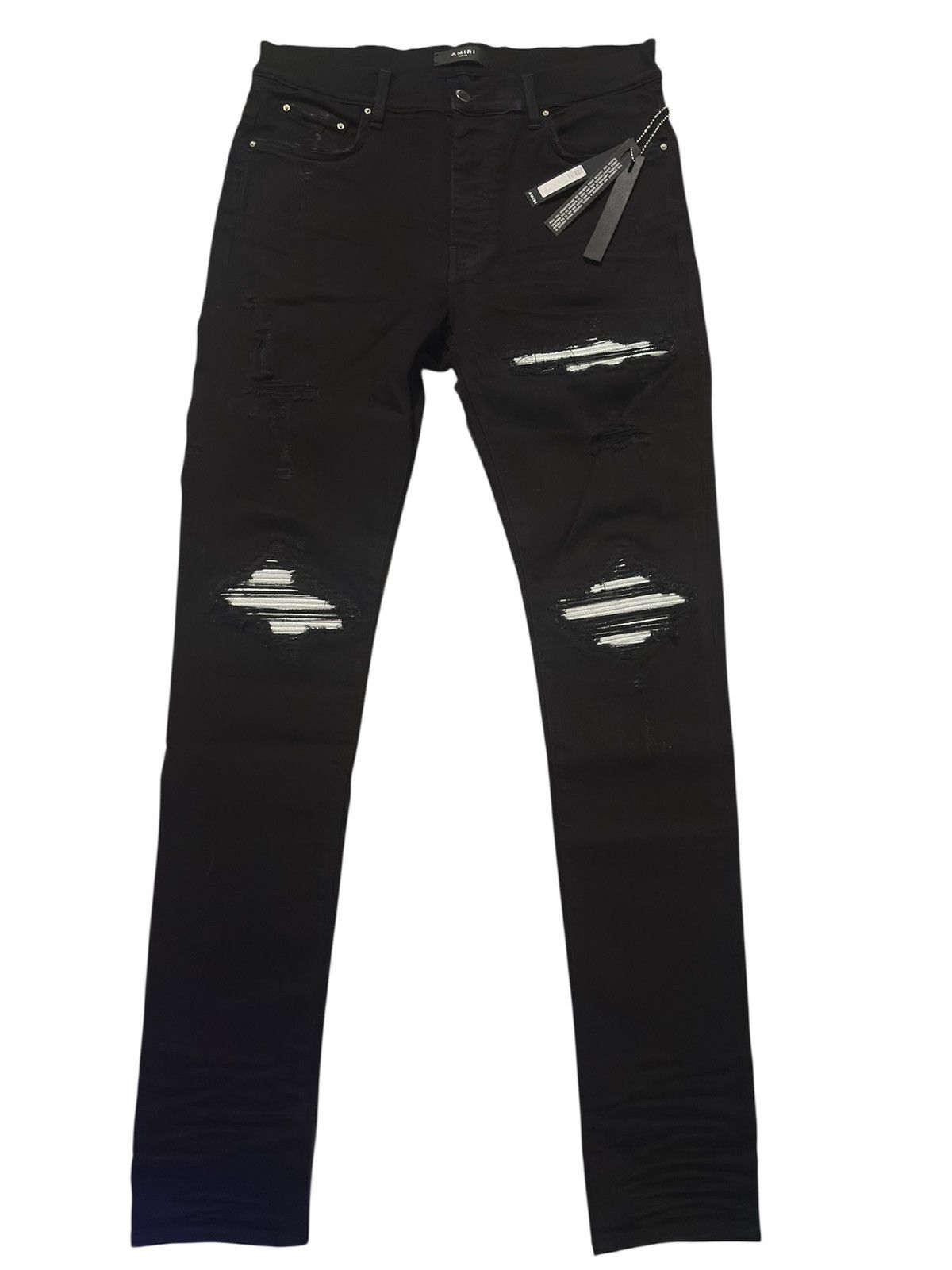 Amiri Amiri Black Silver Patch Mx1 Denim Jeans Size US 36 / EU 52 - 1 Thumbnail