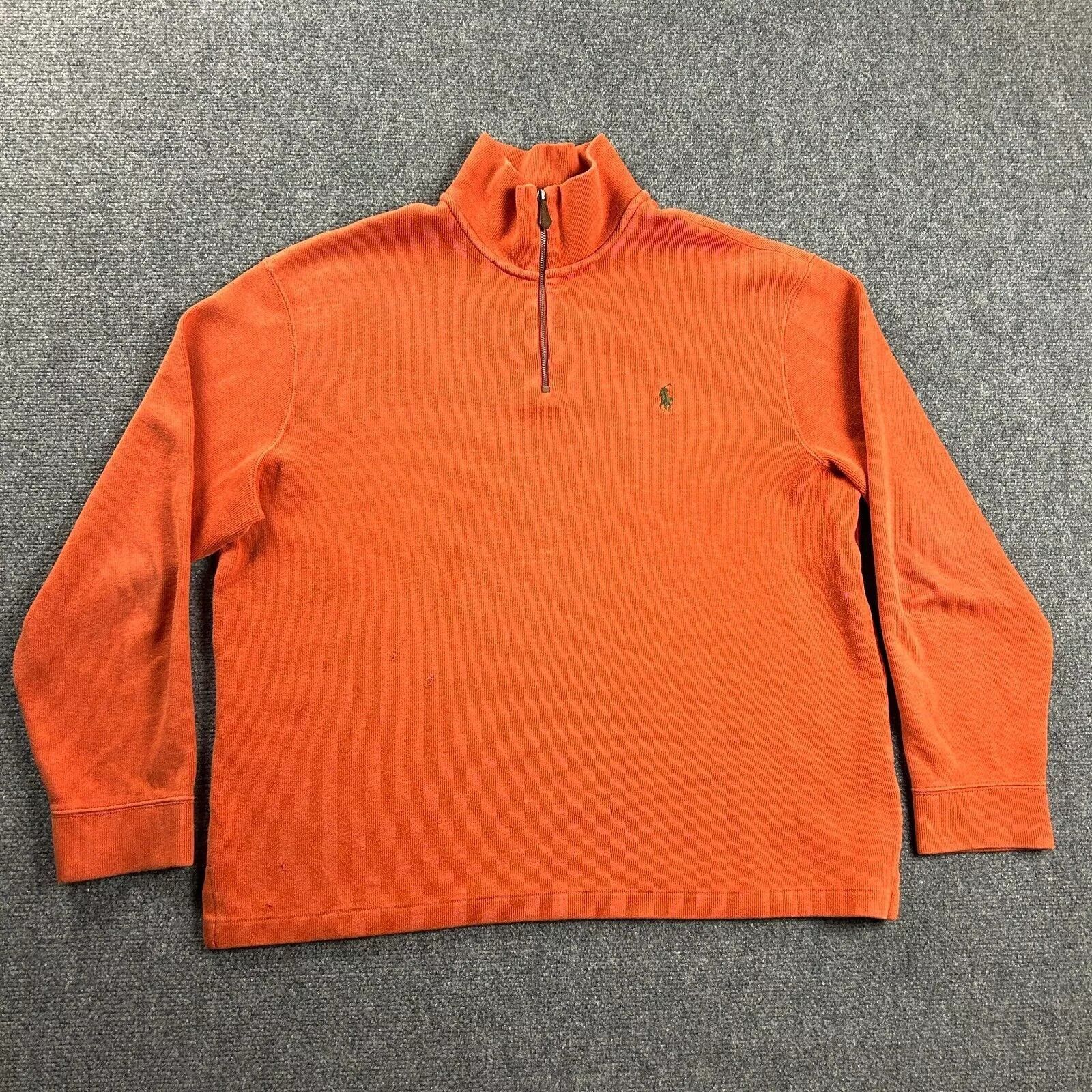 Polo Ralph Lauren × Vintage Polo Ralph Lauren 1/4 Zip Sweater Mens XL Cotton Distressed Size US XL / EU 56 / 4 - 1 Thumbnail