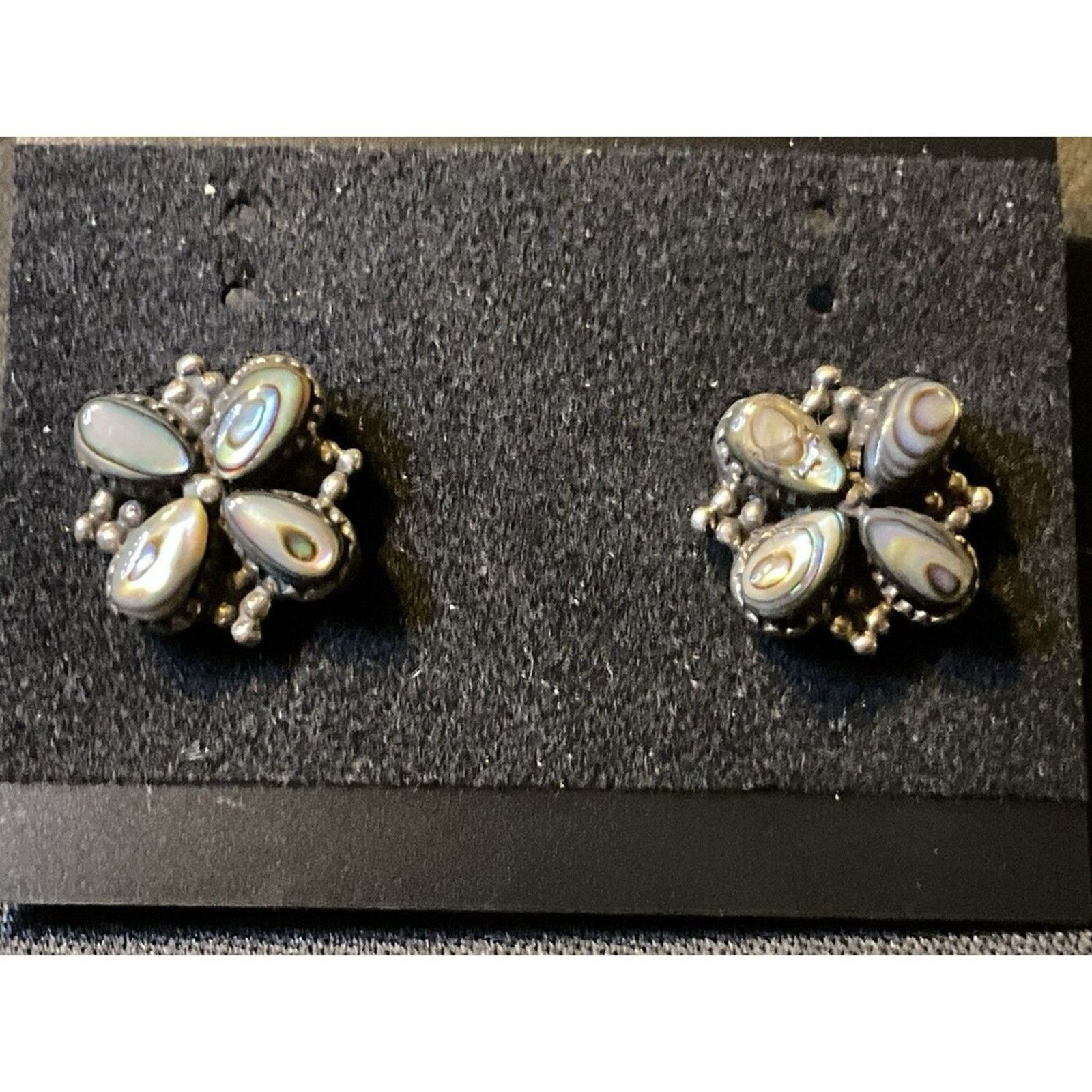 Other Test 925 Silver Abalone Flower Post Earrings Size ONE SIZE - 1 Thumbnail