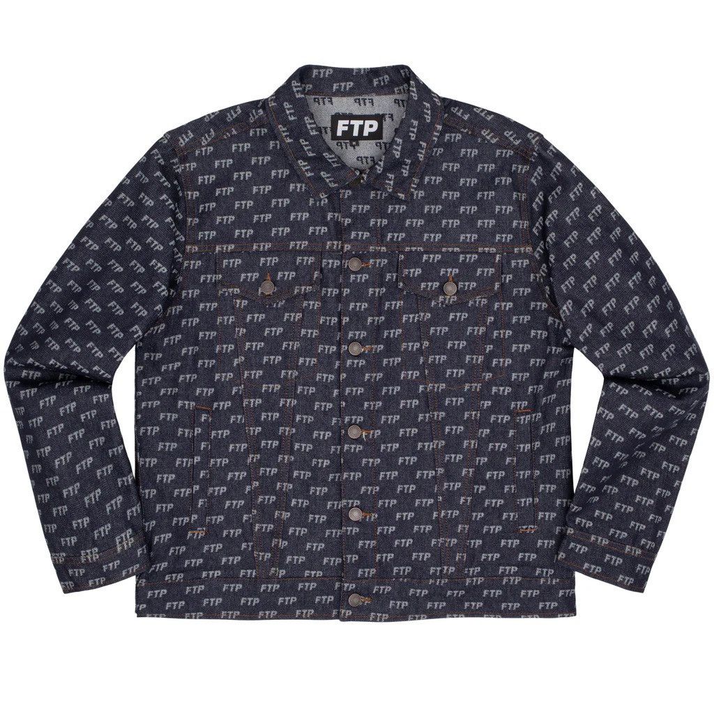 Fuck The Population NEW FTP All Over Jacquard Denim Trucker Jacket Indigo SZ XL Size US XL / EU 56 / 4 - 13 Thumbnail