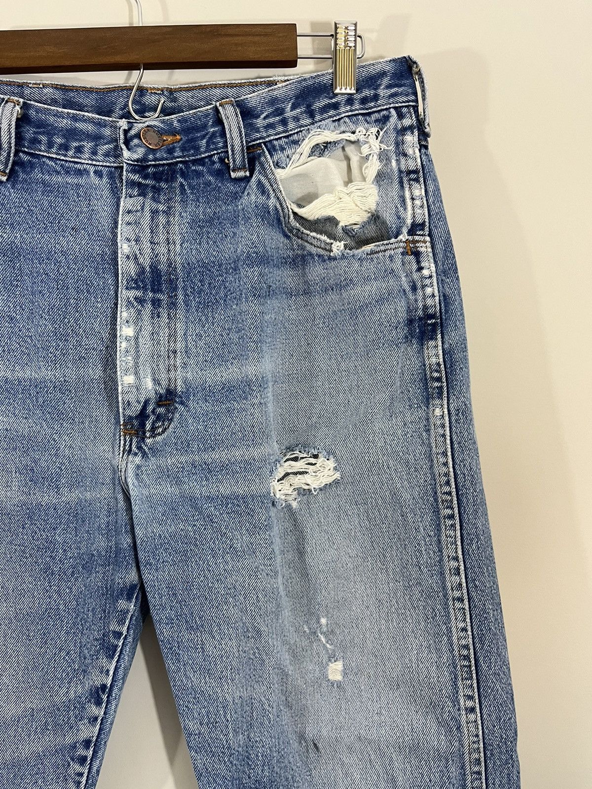 Vintage Sun Faded Thrashed Perfect Wash Distressed Jeans Size US 32 / EU 48 - 2 Thumbnail