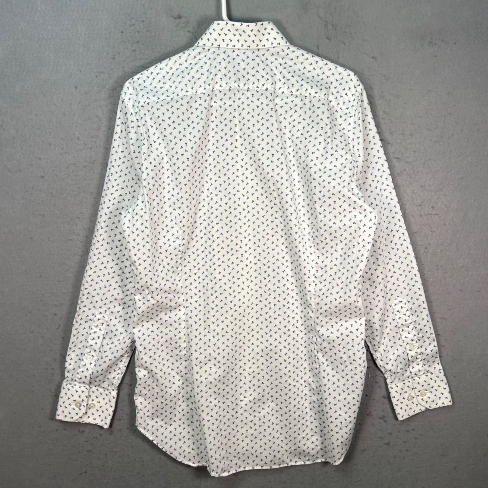 Bonobos Bonobos White Stretch Button-Up Shirt Mens 33 Tailored Fit Long Sleeve Casual Cotton Print Martini Glass Vintage No Size US XS / EU 42 / 0 - 2 Thumbnail
