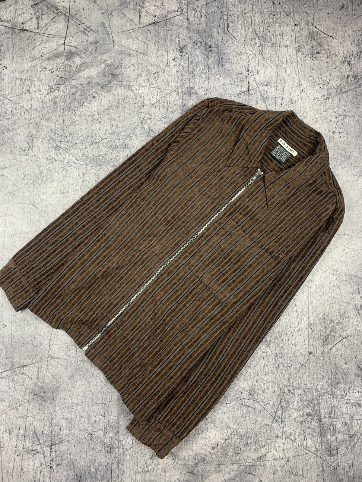 image of Our Legacy Drip Shirt Men’S Size 48 in Brown, Men's