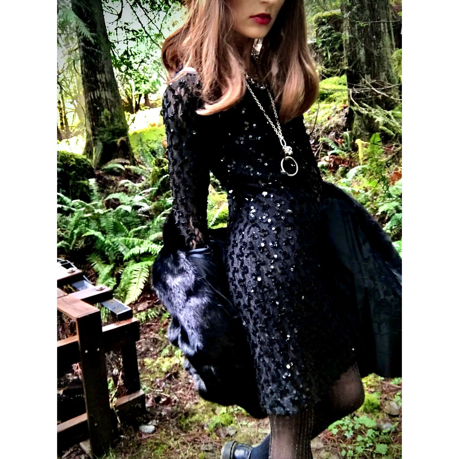 Vintage Vtg Susan Rosselli for VJack Black Bodycon Coctail Dress Size XS / US 0-2 / IT 36-38 - 2 Thumbnail