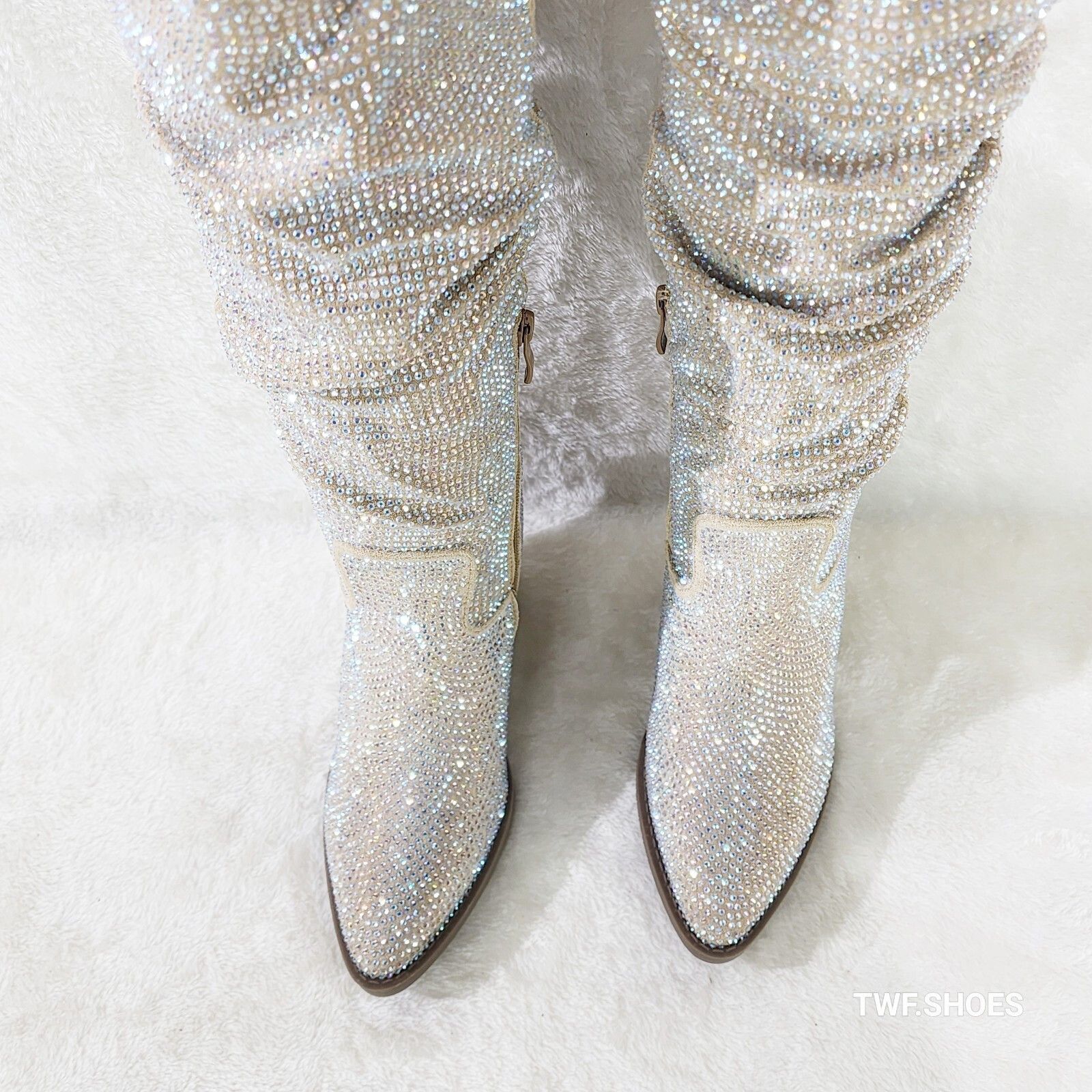Other Angel Rider Beige W/ Rhinestones Country Glam Western Cowgir Size US 6 / IT 36 - 5 Thumbnail