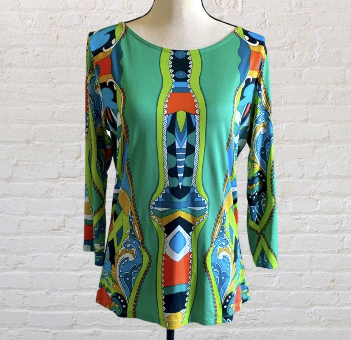 Other EROW COLORFUL PRINT 3/4 SLEEVE TOP SHIRT Size XL / US 12-14 / IT 48-50 - 1 Thumbnail