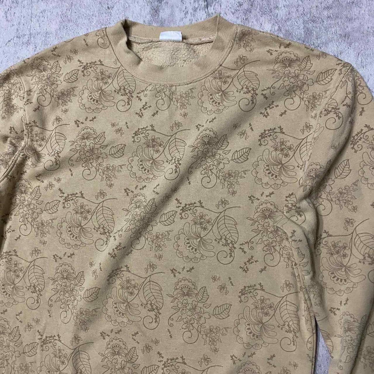 Other Tan floral sweater #floral #tan Size US L / EU 52-54 / 3 - 2 Thumbnail