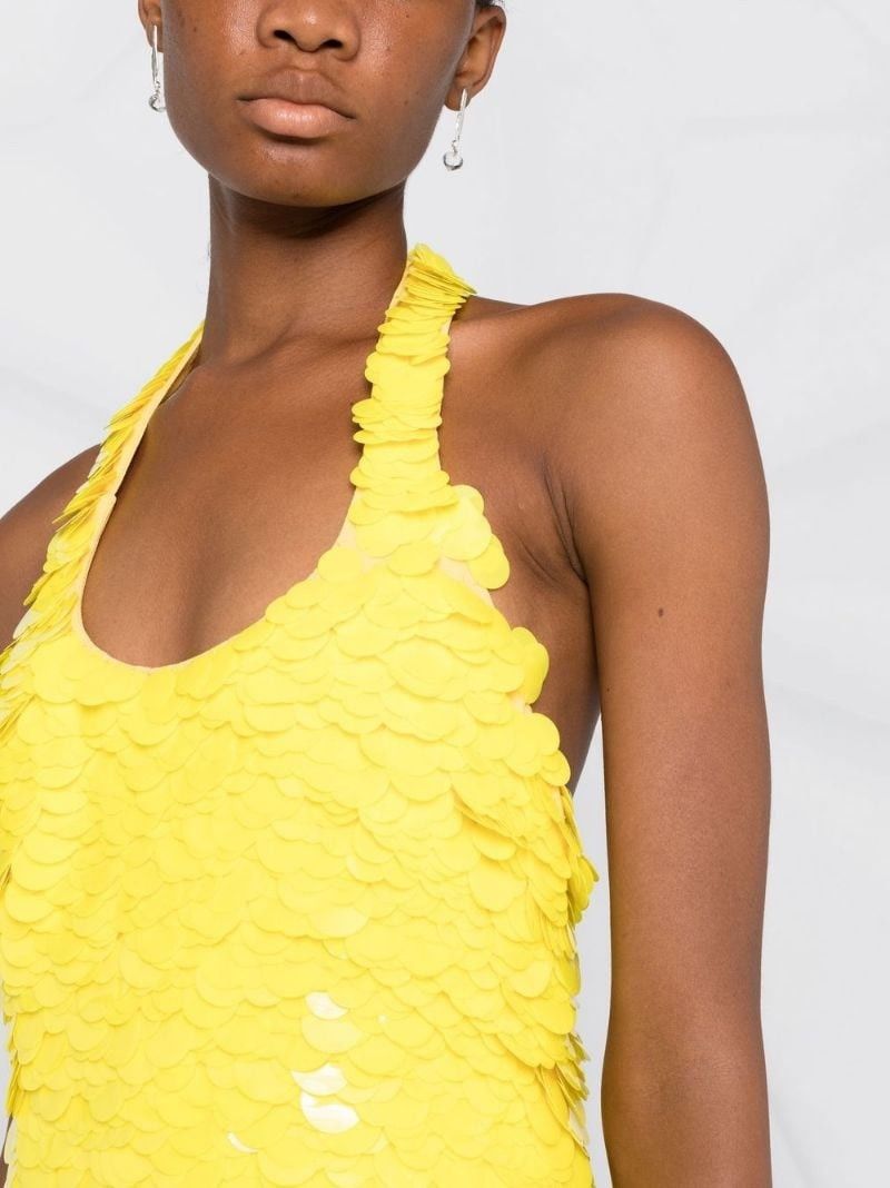 The Attico o1mle0525 Allium Sequin Mini Dress in Yellow Size M / US 6-8 / IT 42-44 - 3 Thumbnail