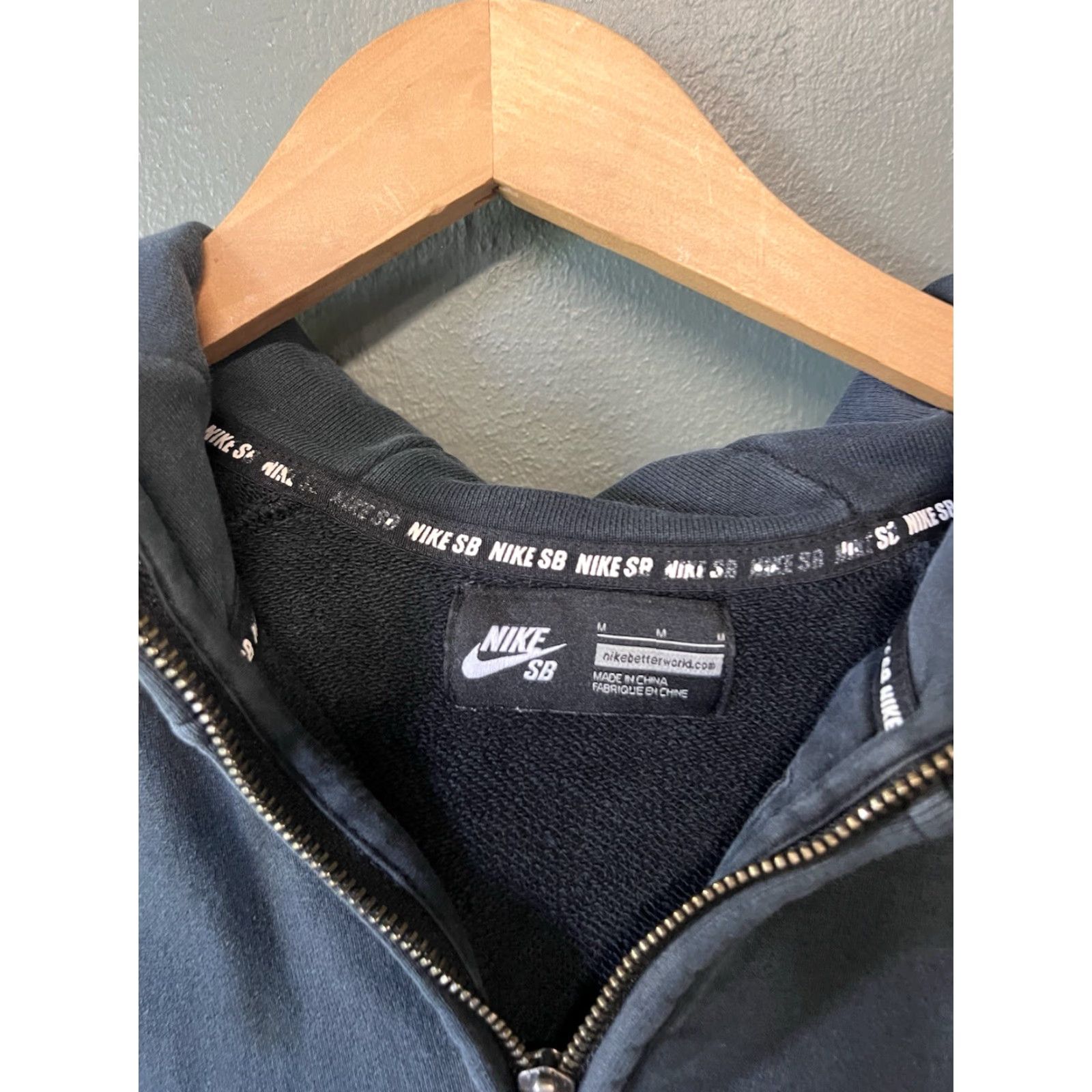 Nike SB Mens Full Zip Hooded Sweatshirt Shirt M Black