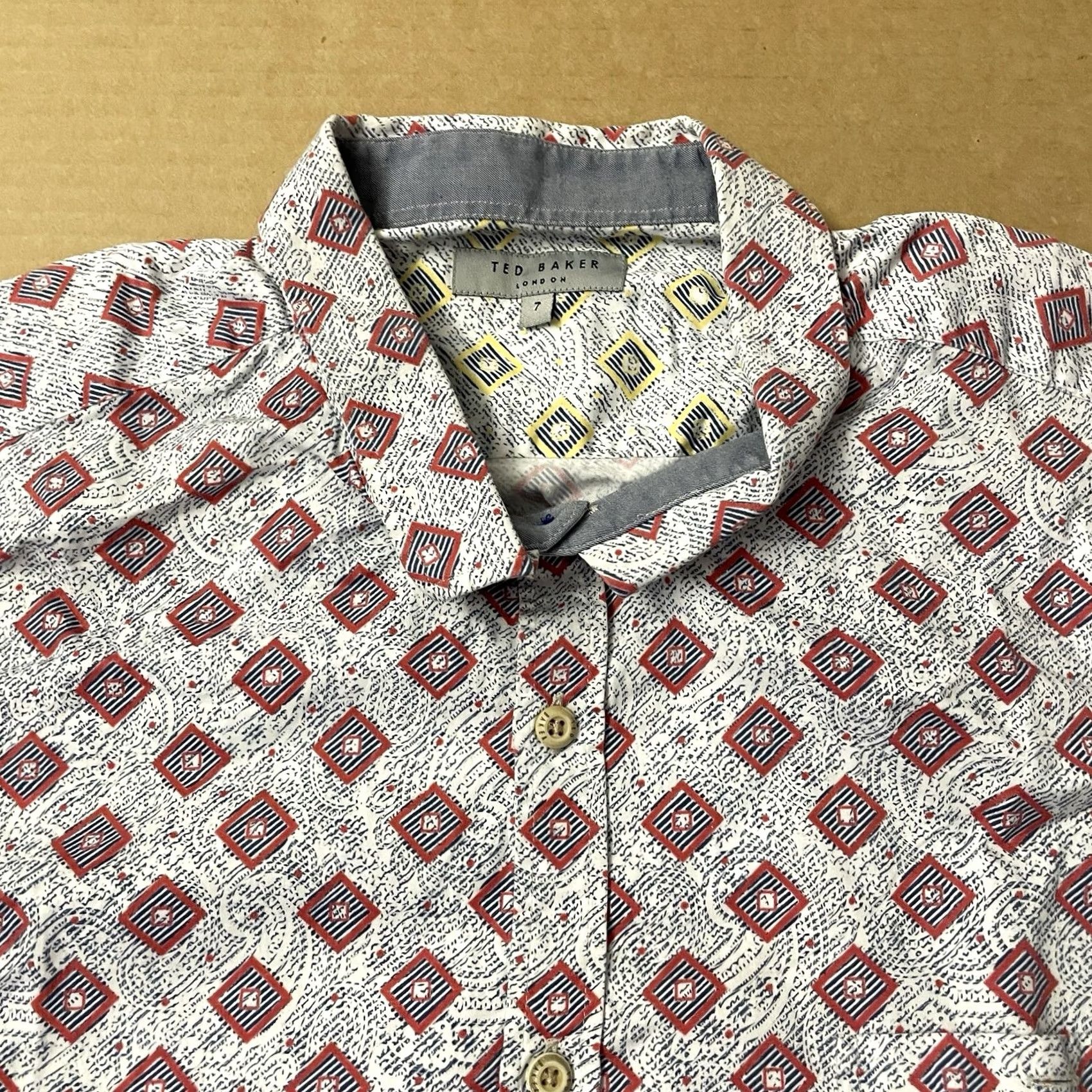 Ted Baker Ted Baker Button-Up Shirt Adult Medium All Over Print Outdoors Casual Mens Size US M / EU 48-50 / 2 - 3 Thumbnail