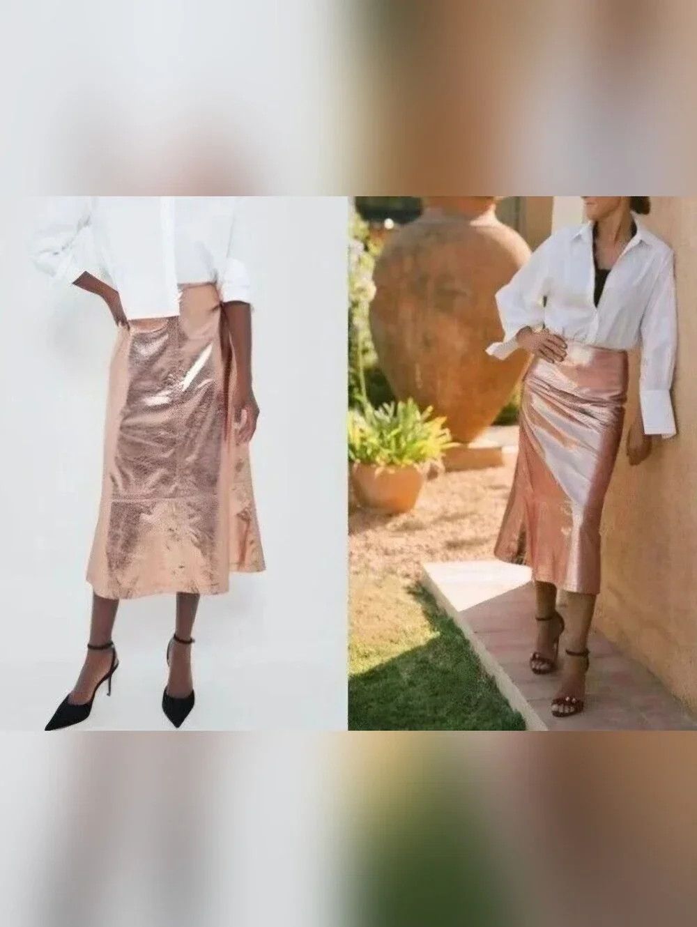 Other Tuckernuck x India Hicks Rose Gold Metallic London Skirt NWT Size 32" / US 10 / IT 46 - 4 Thumbnail