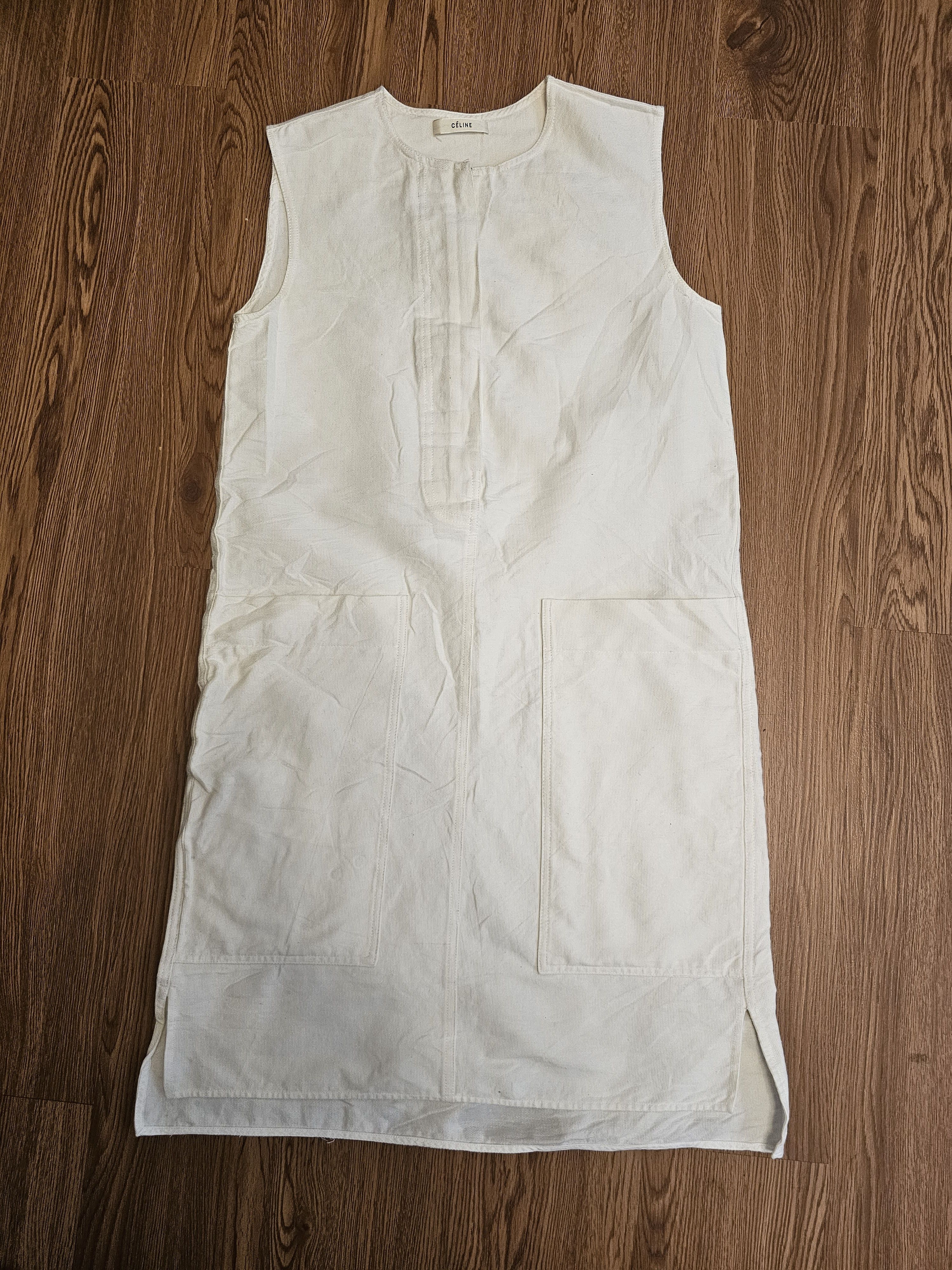 image of Ss/12 Celine By Phoebe Philo Linen Dress in Ivory, Women's (Size Small)