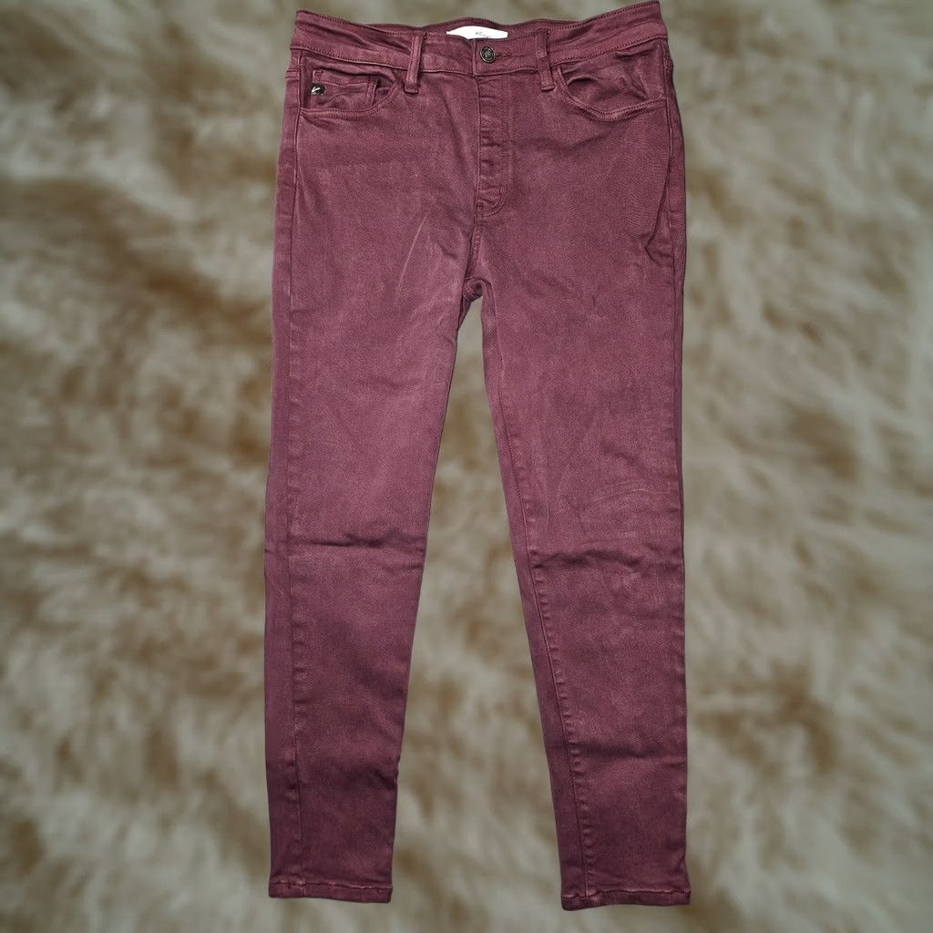 Vintage VINTAGE: No KanCan Jeans Womens 31 Burgundy Mid Rise Skinny Stretch Denim KCS9008BURG-SF Size 24" / US 00 / IT 34 - 1 Thumbnail