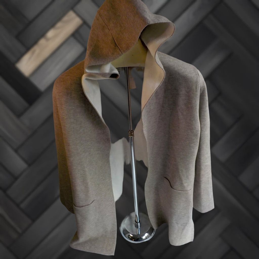 Zara VINTAGE Zara Double Faced Knit Sweater Jacket Ivory/Brown Viscose Blend SZ 11/12 NWT Women Cardigan Knit Long Sleeve 28.5 Length 20.5 Sleeve womens Size L / US 10 / IT 46 - 1 Thumbnail