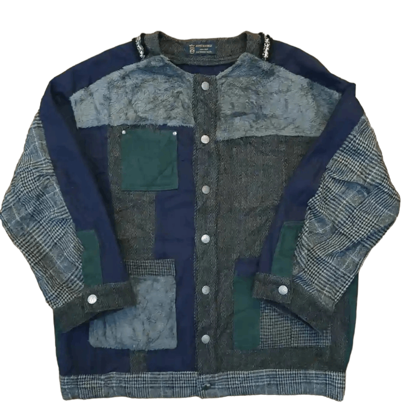 image of Rivet & Surge Patchwork Jacket in Grey, Men's (Size Large)