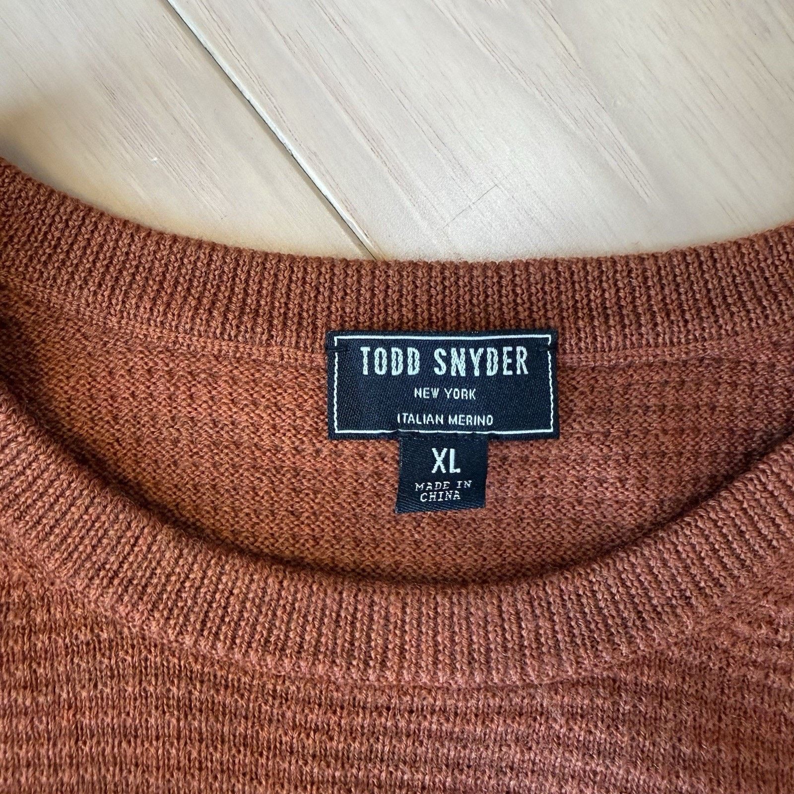 Todd Snyder Todd Snyder Merino Wool Sweater XL Orange Italian Fabric Size US XL / EU 56 / 4 - 8 Thumbnail