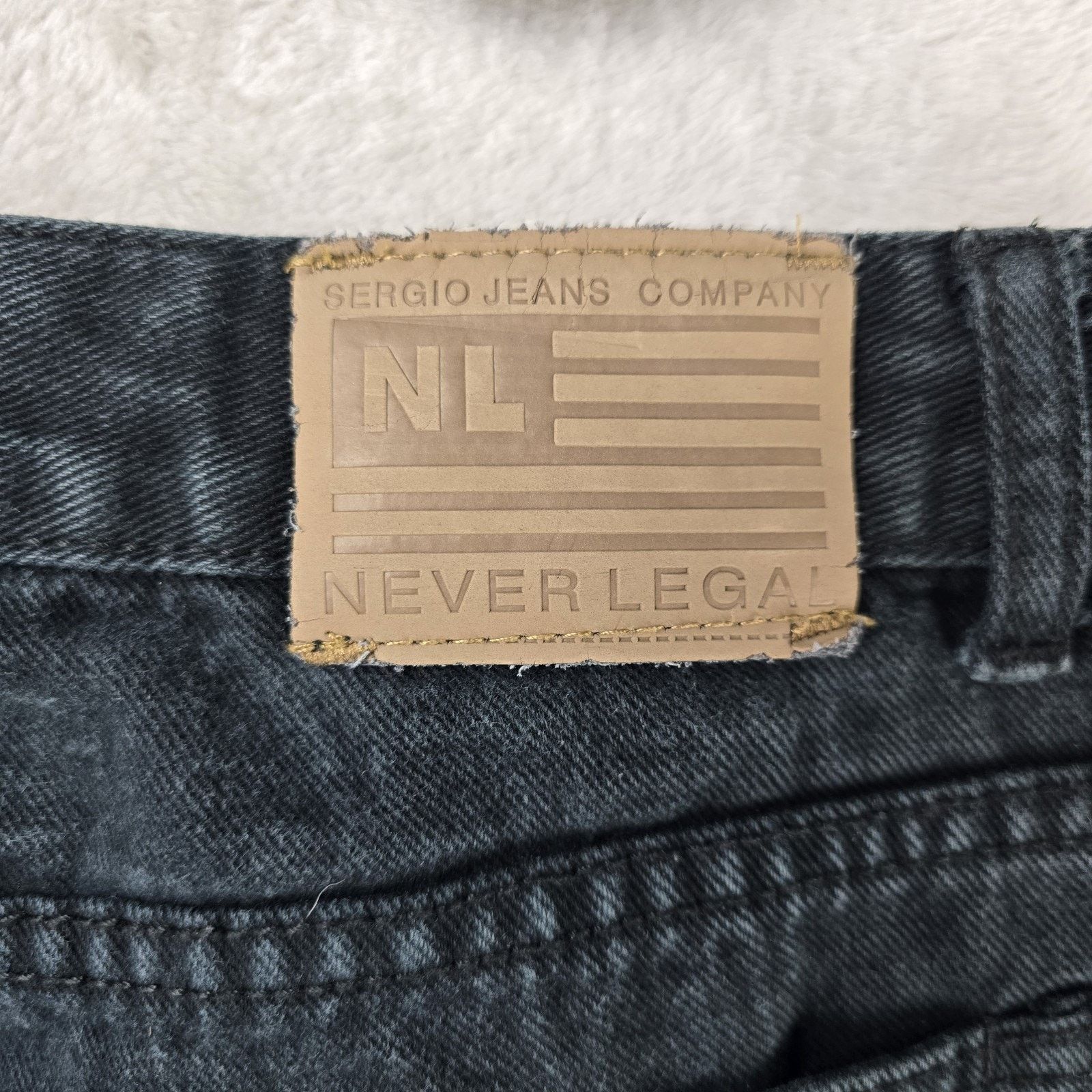 Other Sergio Never Legal Jeans Mens 36x32 Black Grunge Vintage Y2K Size US 36 / EU 52 - 3 Thumbnail