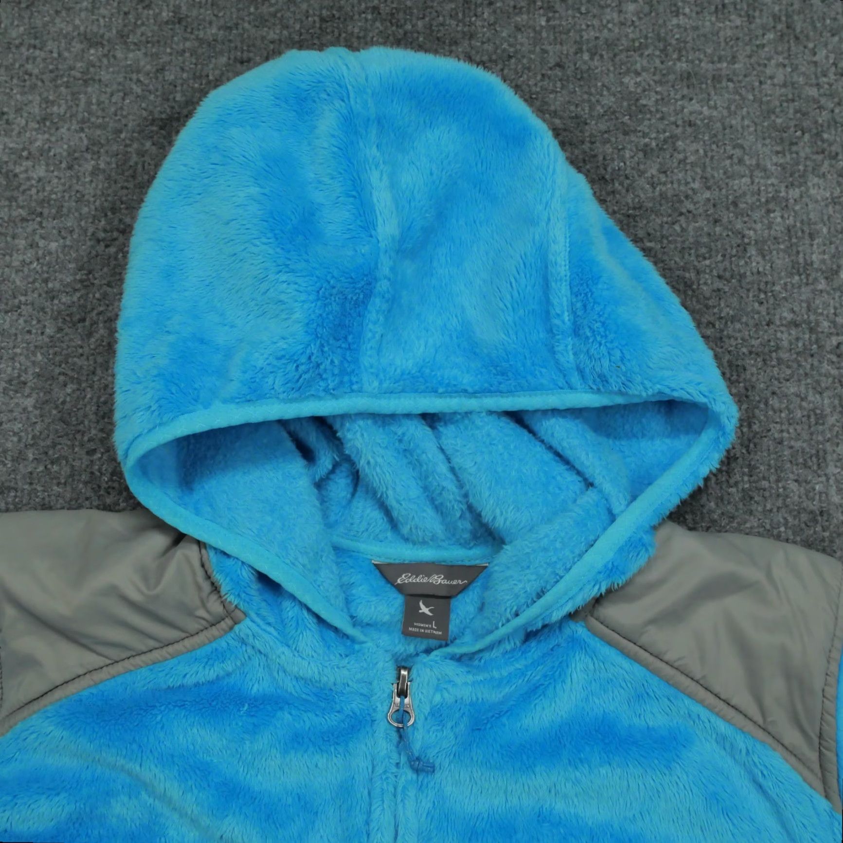 Eddie Bauer VINTAGE Eddie Bauer Hoodie Womens Large Blue Grey Full Zip Jacket Long Fleece Size L / US 10 / IT 46 - 3 Thumbnail